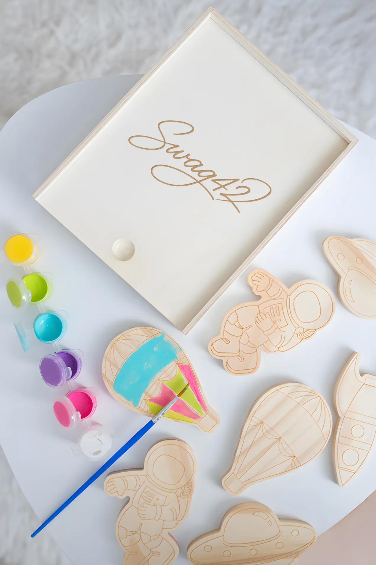 branded Priya Wooden Block Painting Set
