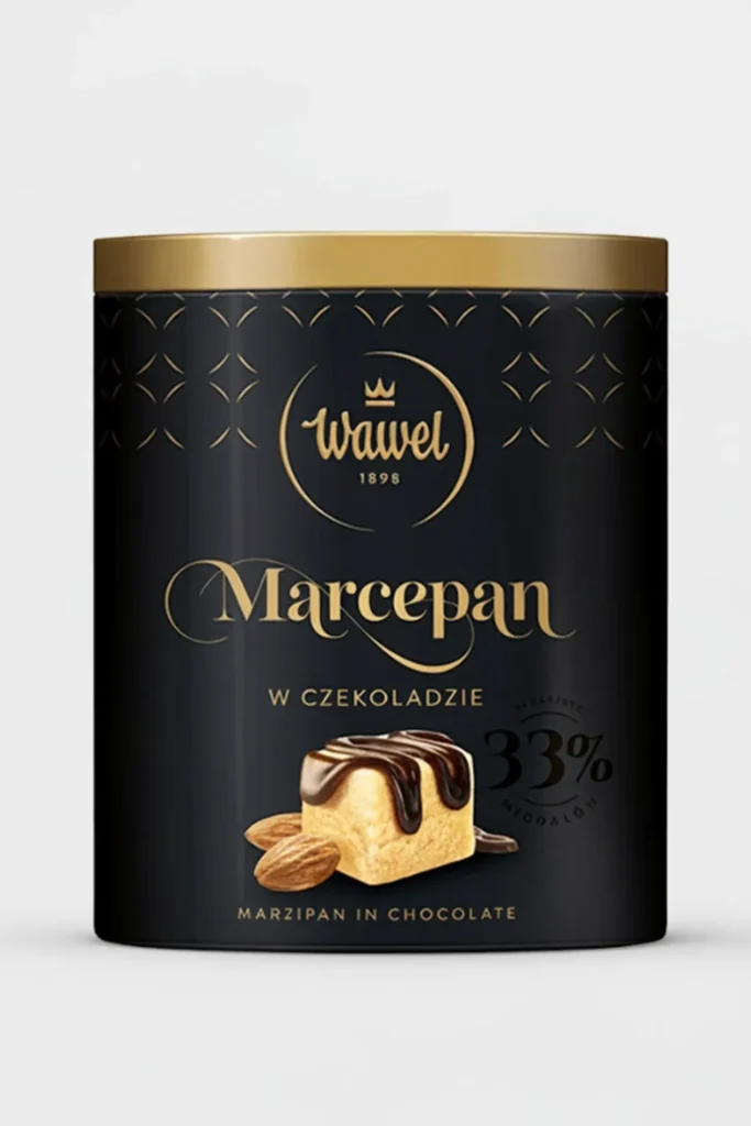 Wawel marzipan chocolates in a gift tin