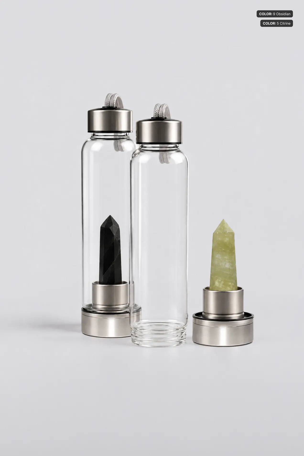 Glass Water Bottle with Energy Stone 500 ml position: 6