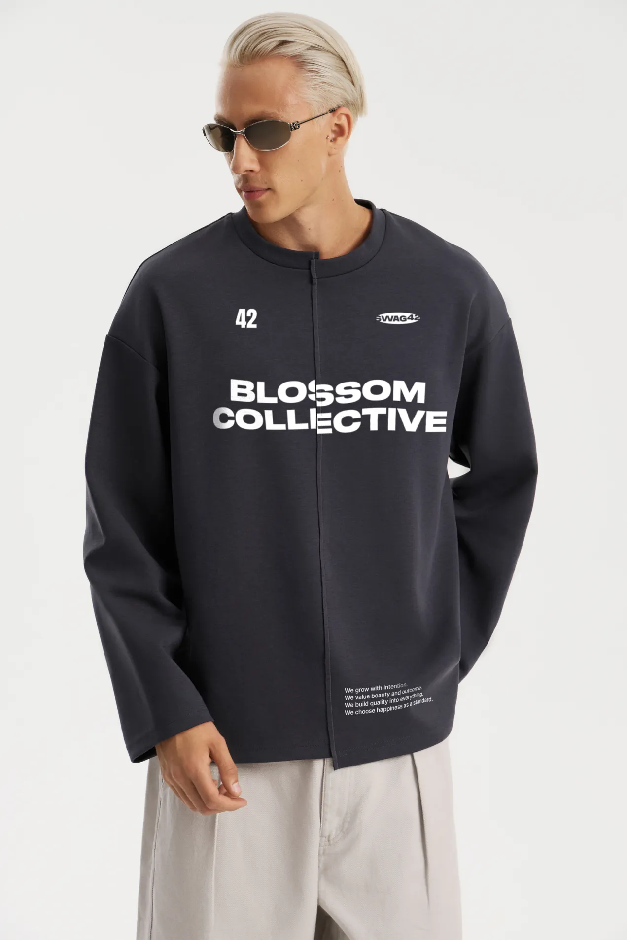 branded Shifted Front Long Sleeve