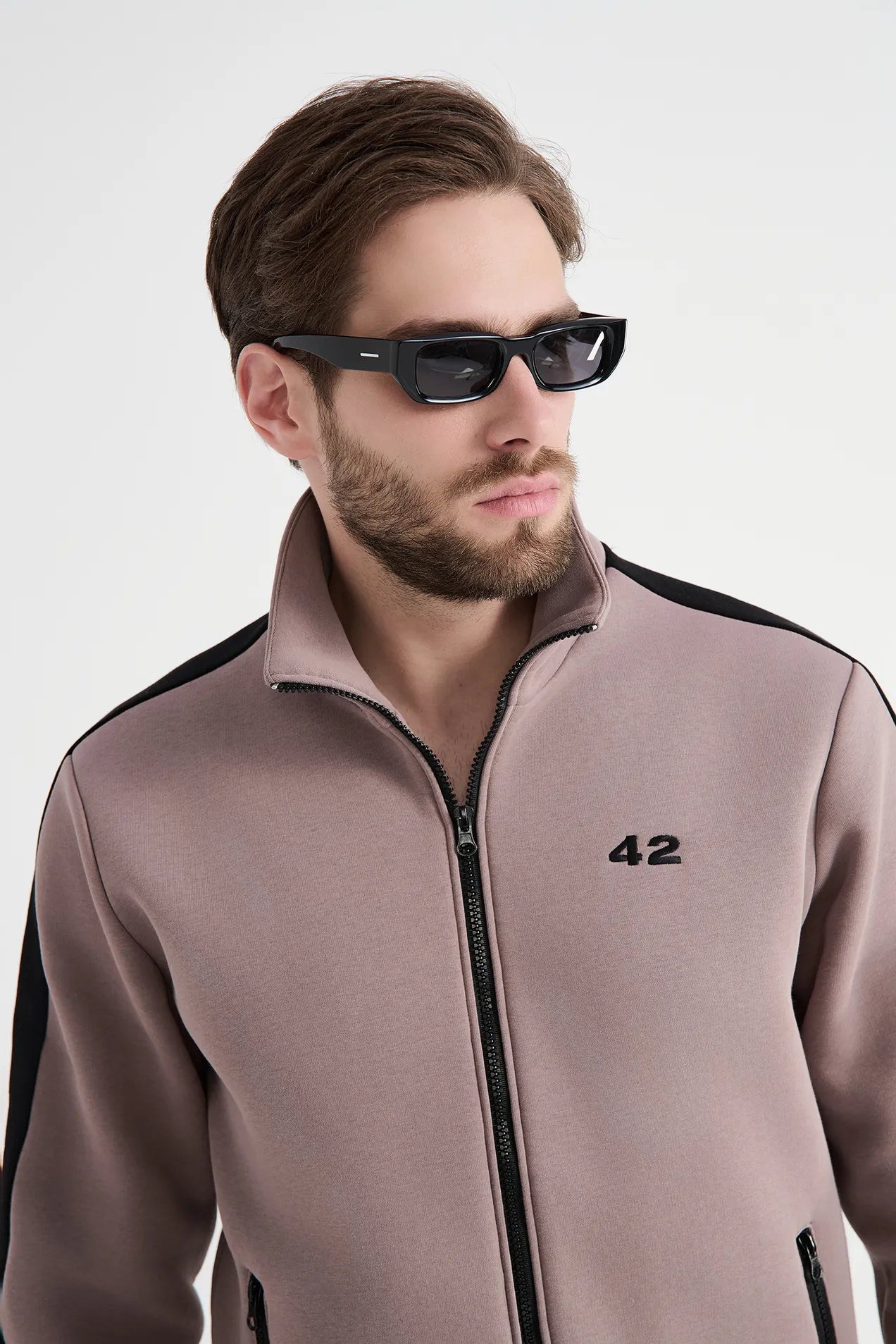 Stripe-detail Zip-up Track Jacket position: 5