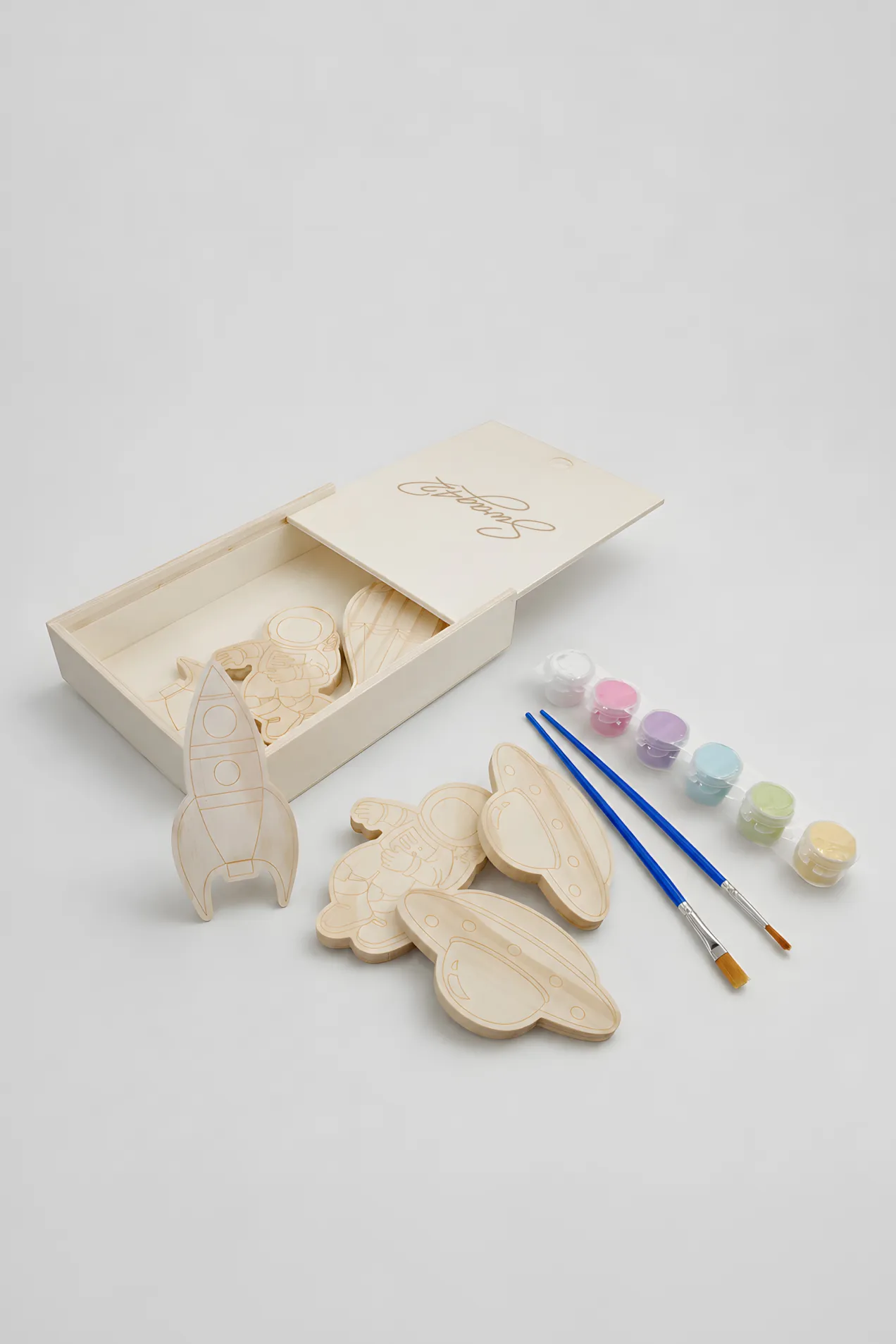custom Priya Wooden Block Painting Set with your logo