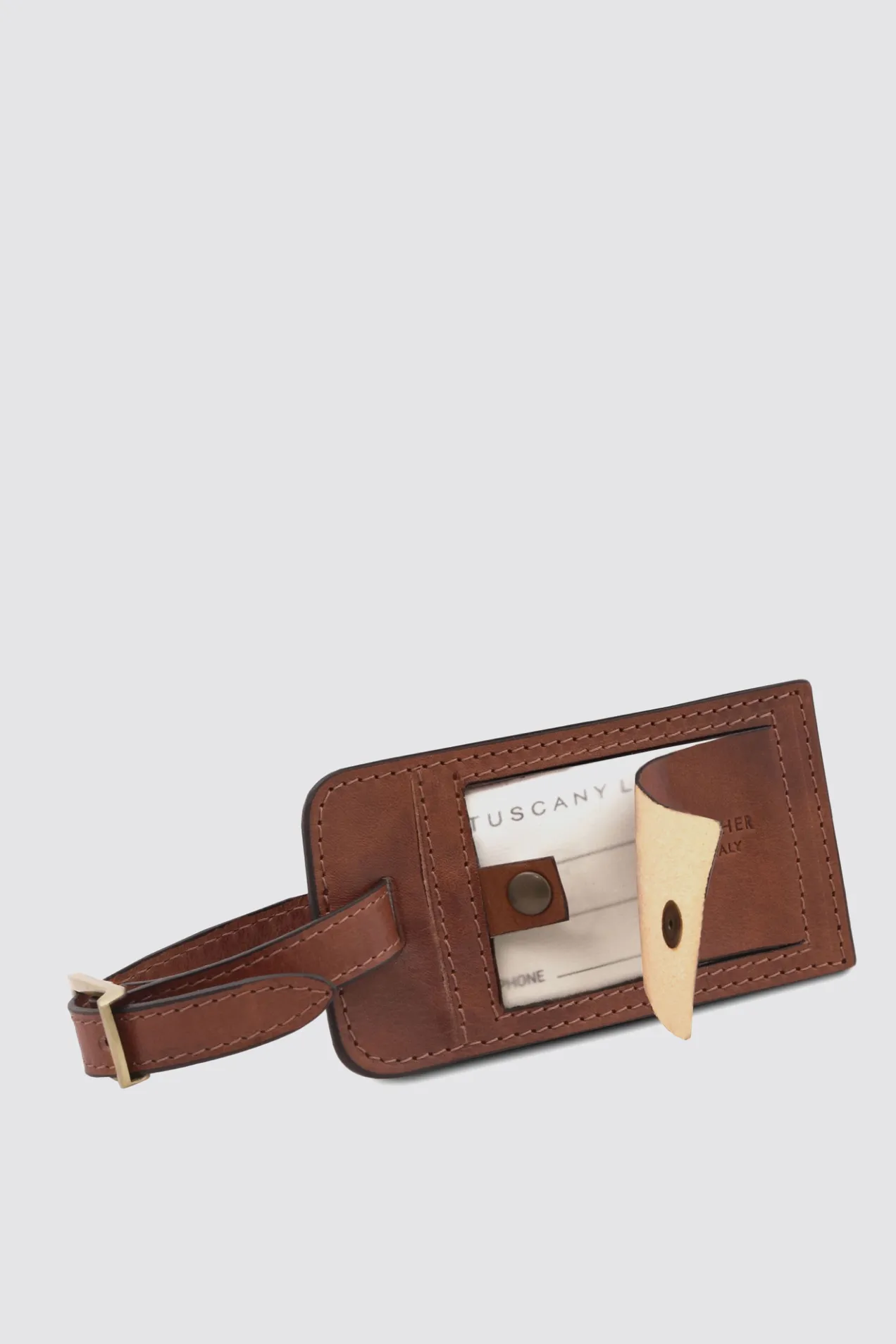 branded Matte Leather Luggage Tag