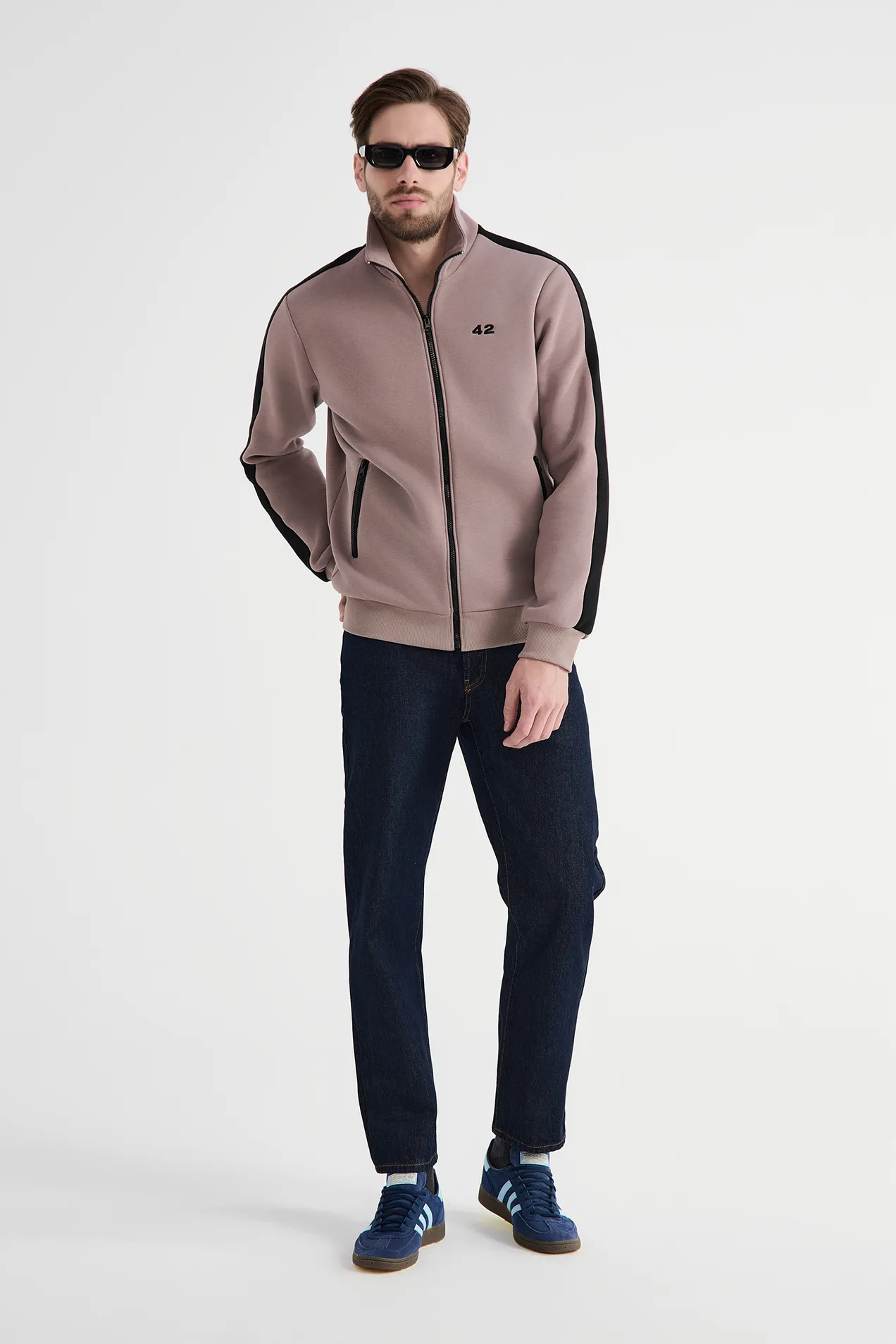 branded Stripe-detail Zip-up Track Jacket