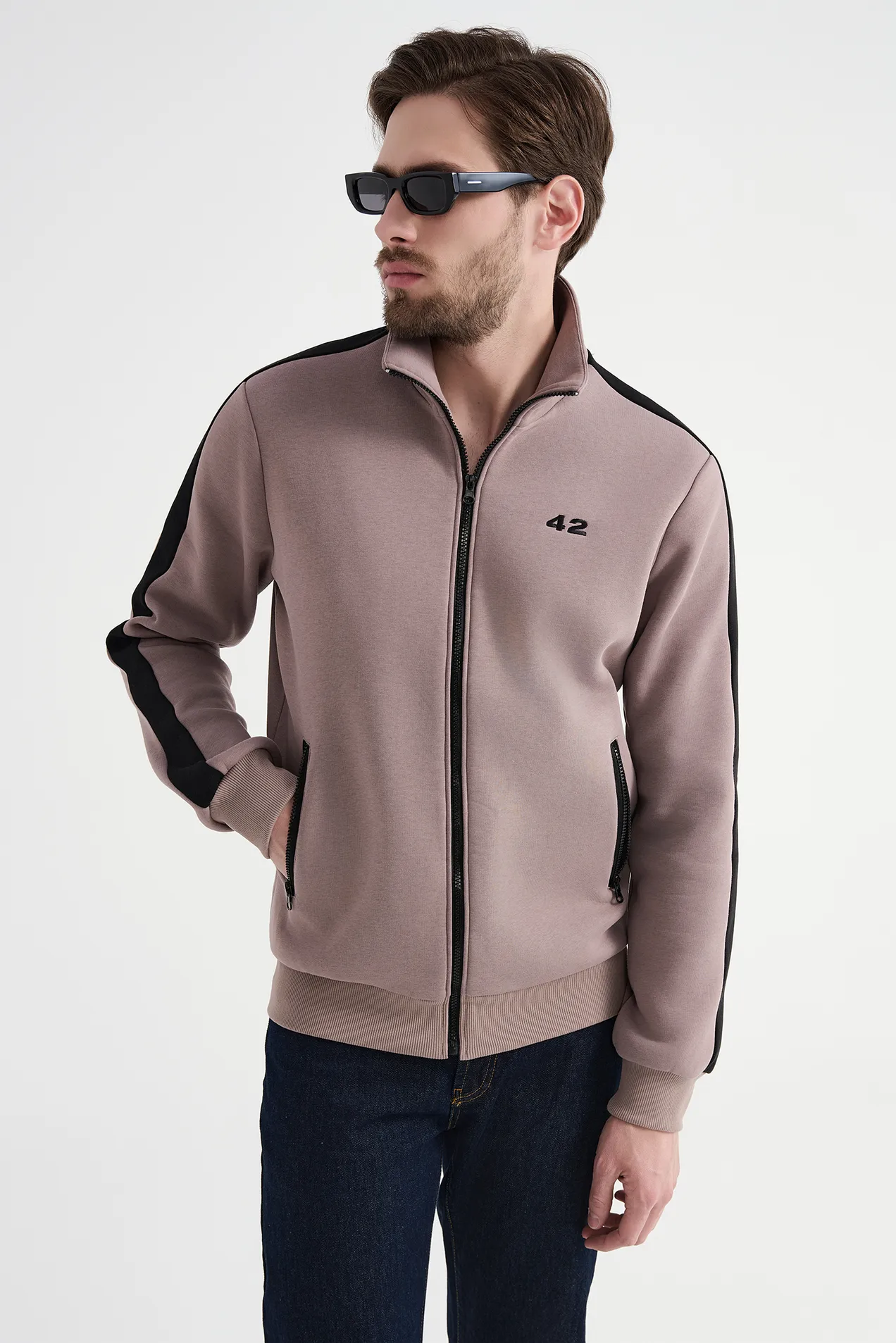 Stripe-detail Zip-up Track Jacket position: 1