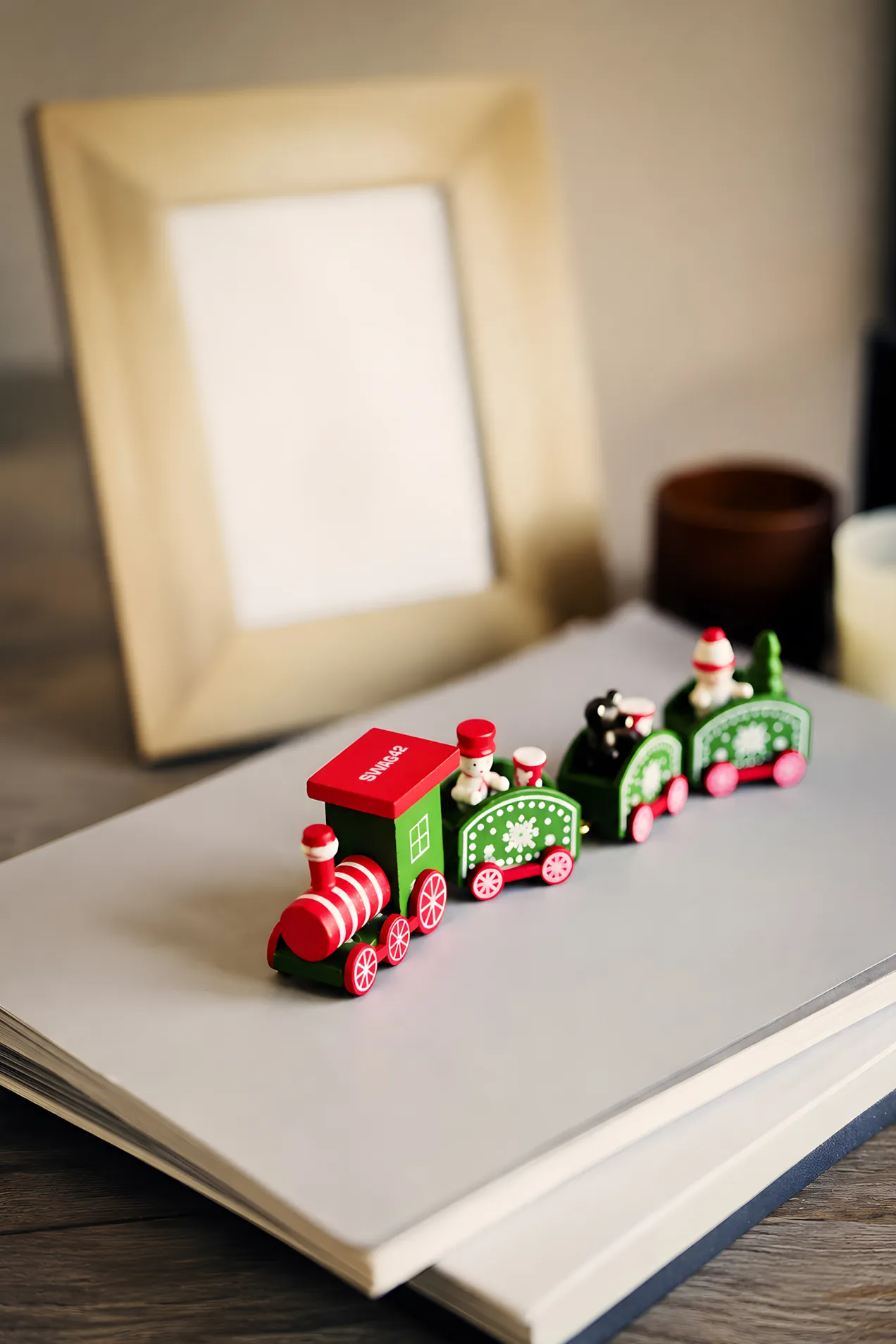 custom JUNA Wooden Christmas Train with your logo