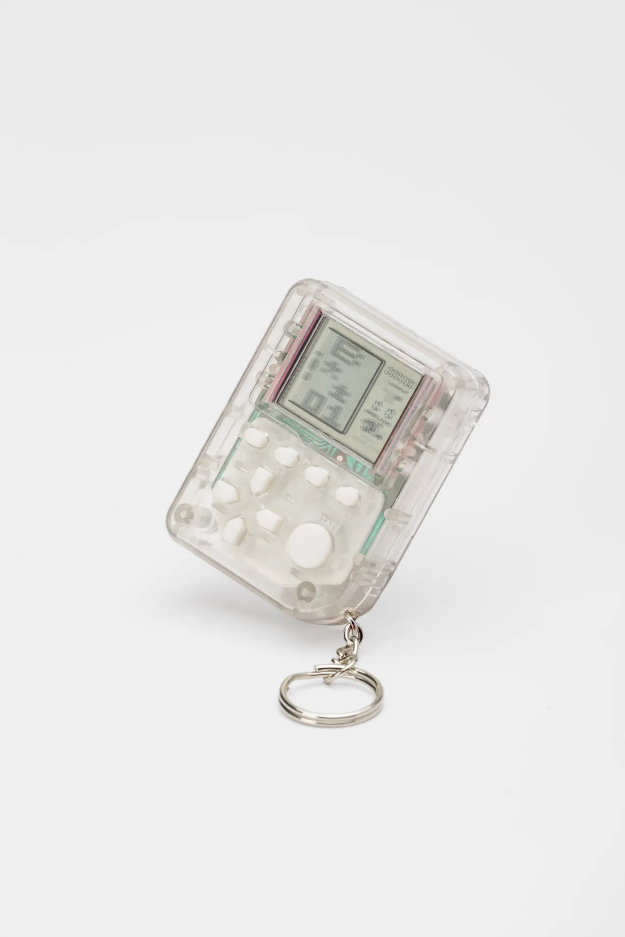 branded Tetris Keychain Game White