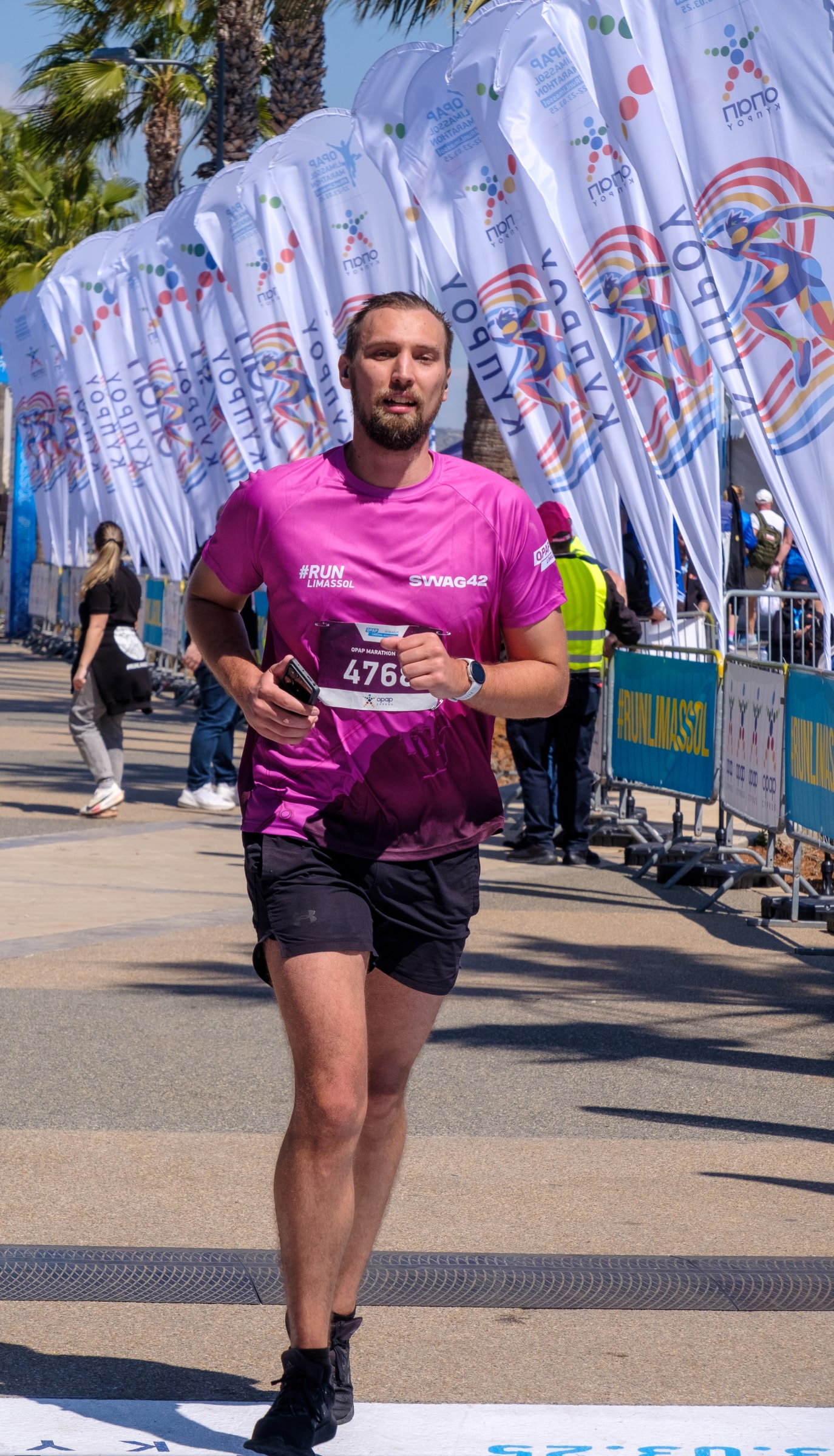 A person running in marathon gear