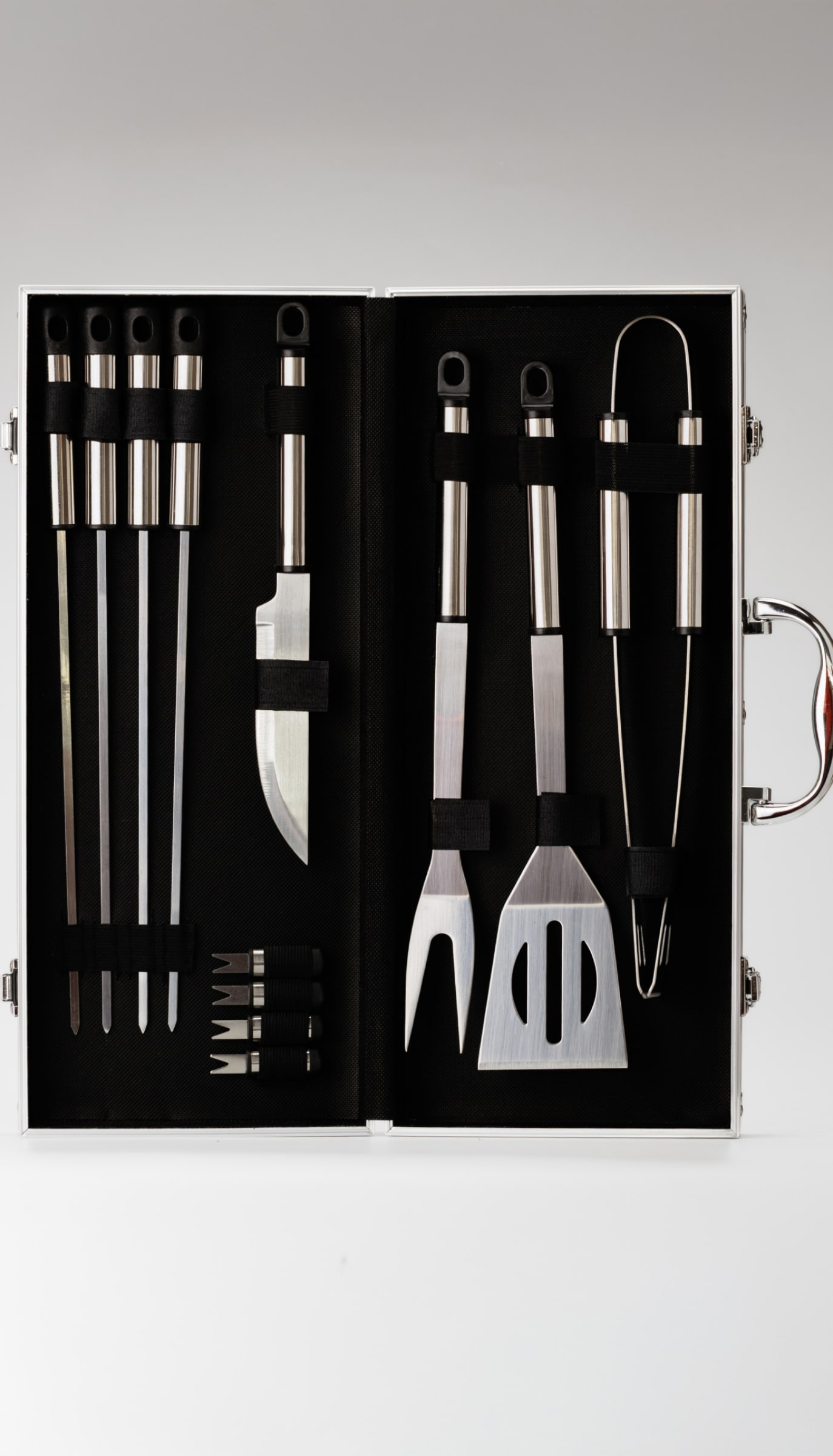 12-piece stainless steel BBQ set