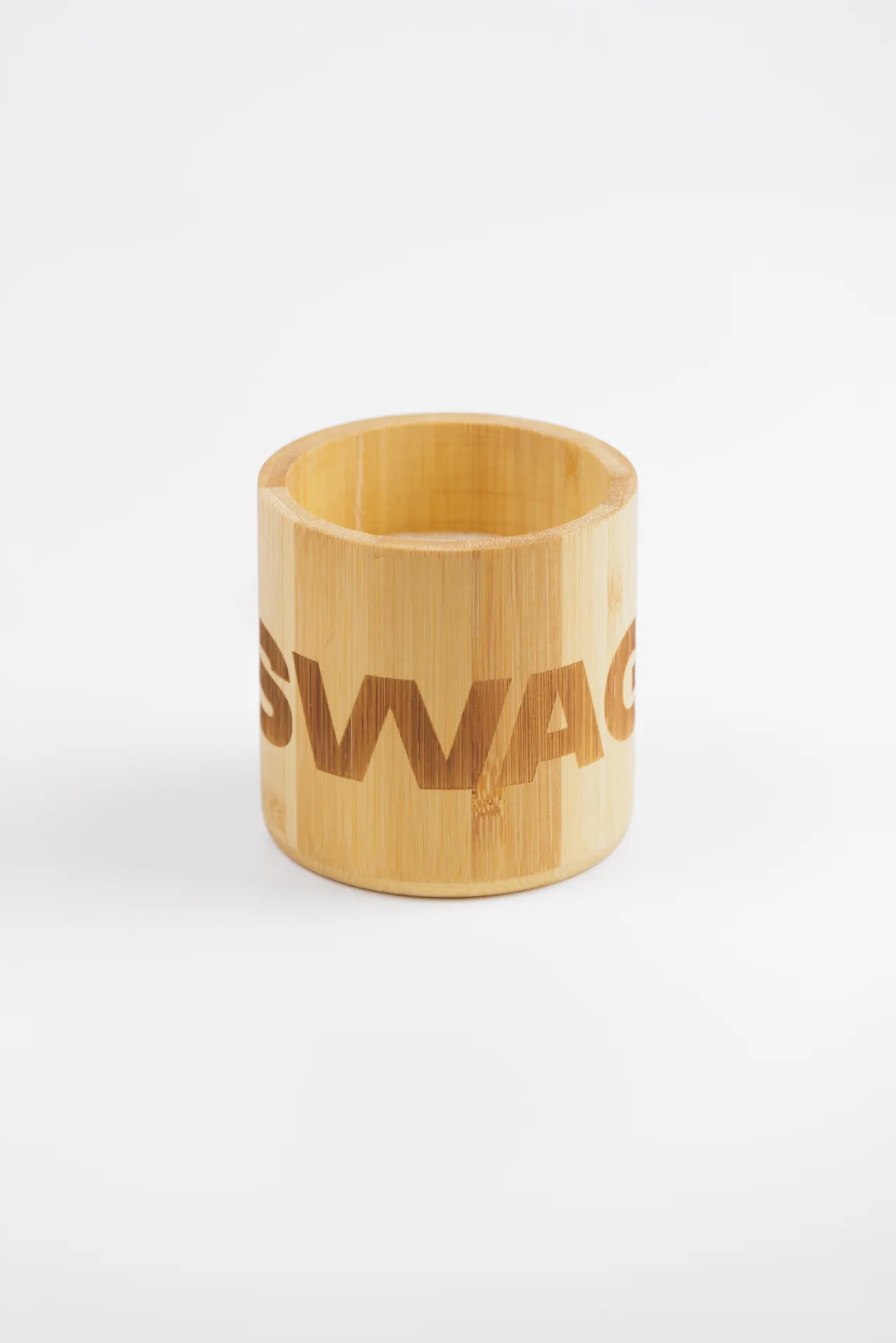 branded Plant-based wax candle in bamboo holder