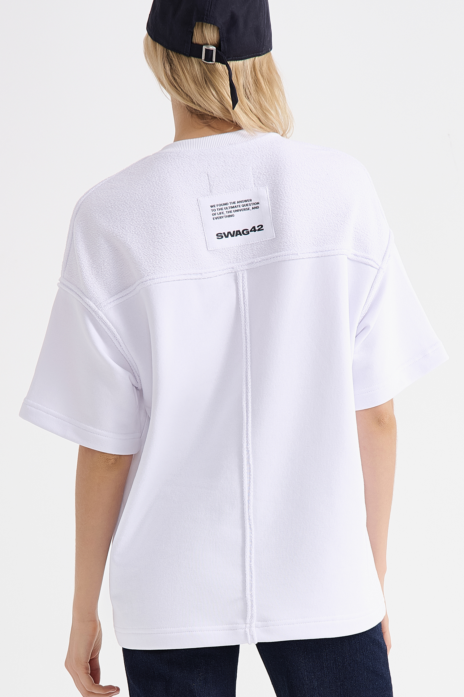 Loose fitting sweatshirt with short sleeves position: 0