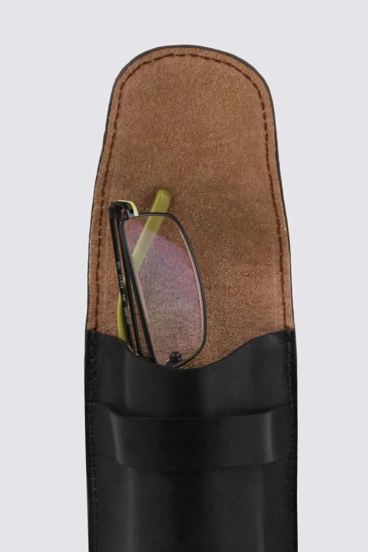 branded Leather Crossbody Case for Glasses