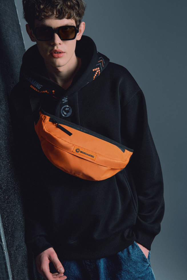 Branded gifts for Wargaming: a premium oversized hoodie with magnetic fasteners.