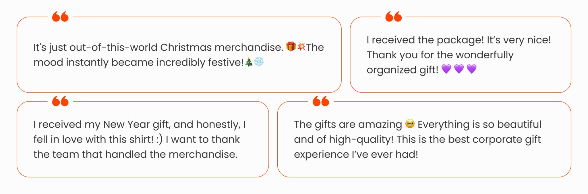 Employee feedback on delivered merch