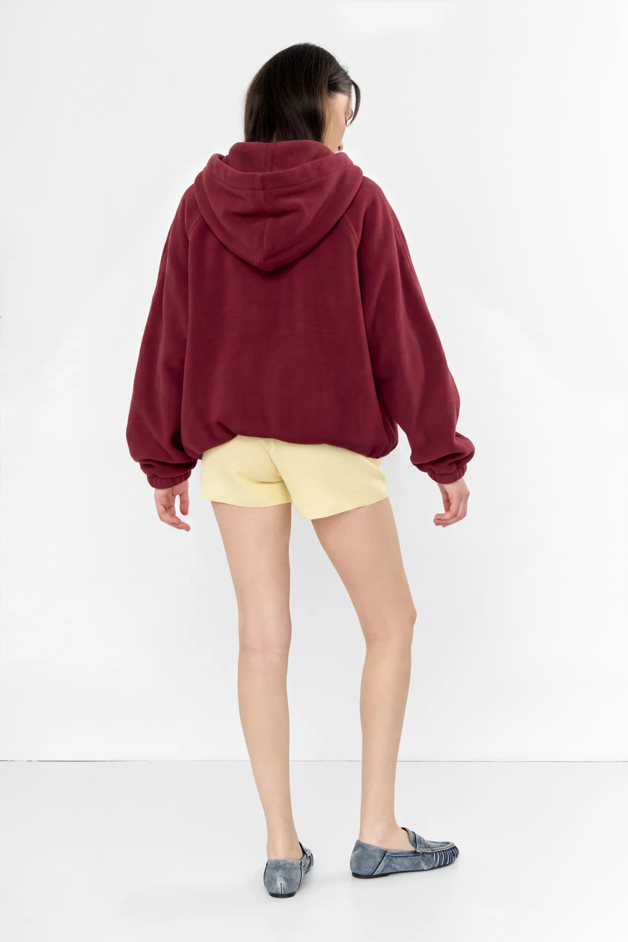 branded Oversized  Zip Fleece Hoodie