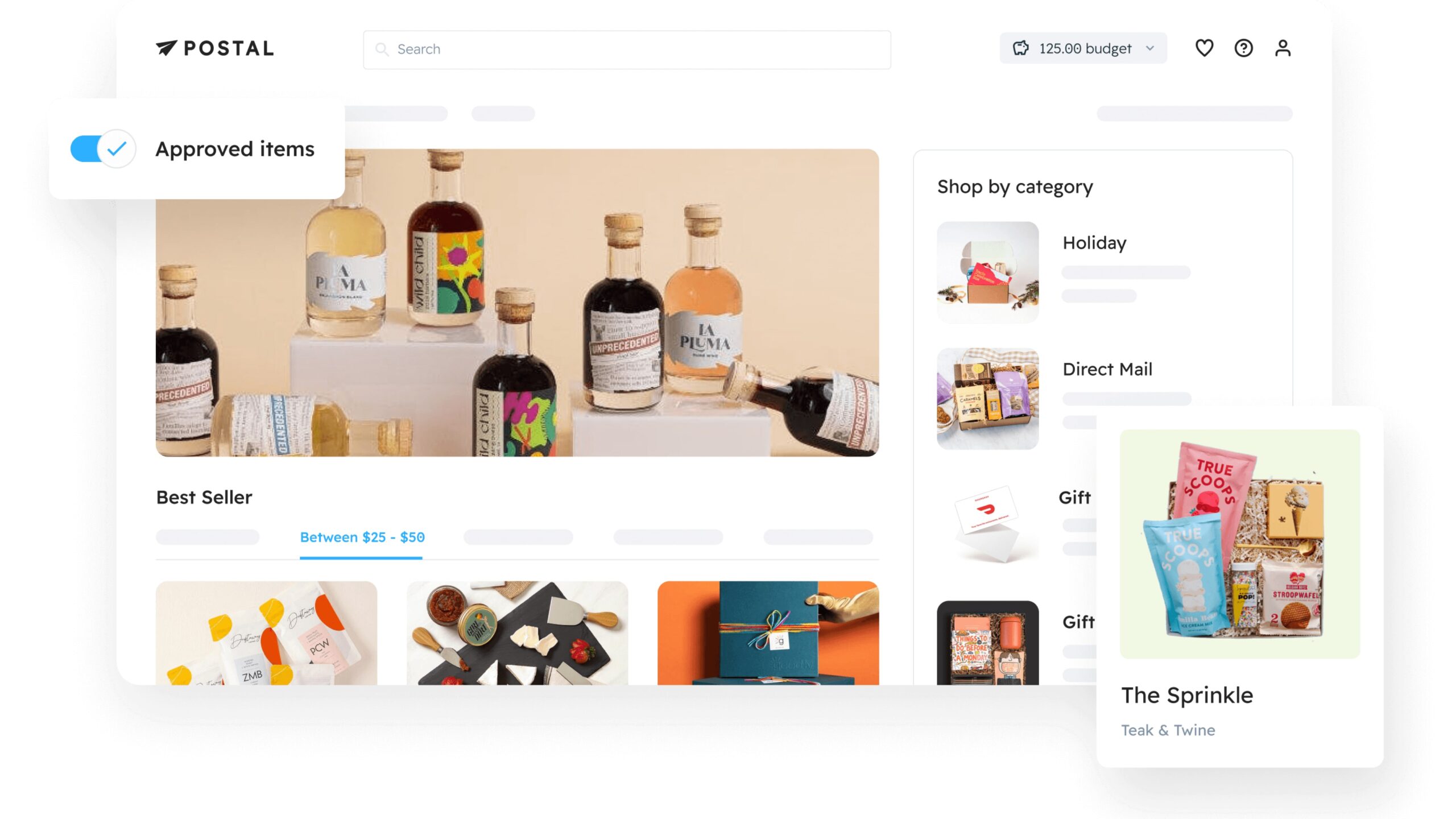 Postal corporate gifting platform