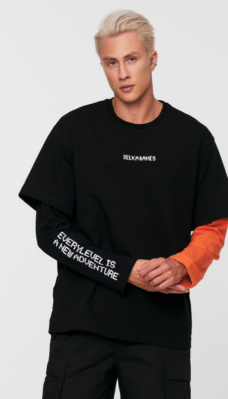 How to design merch:  long sleeve with a contrast sleeve