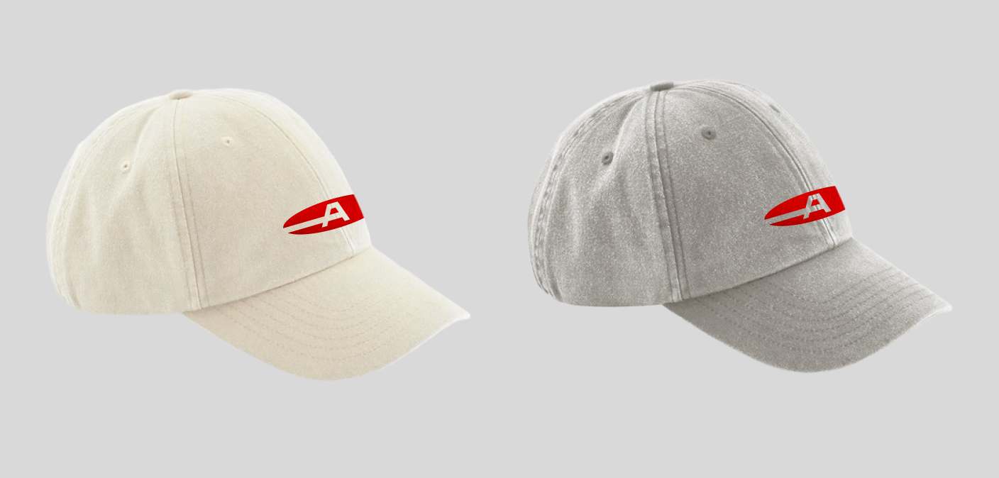 Washed caps made of cotton twill