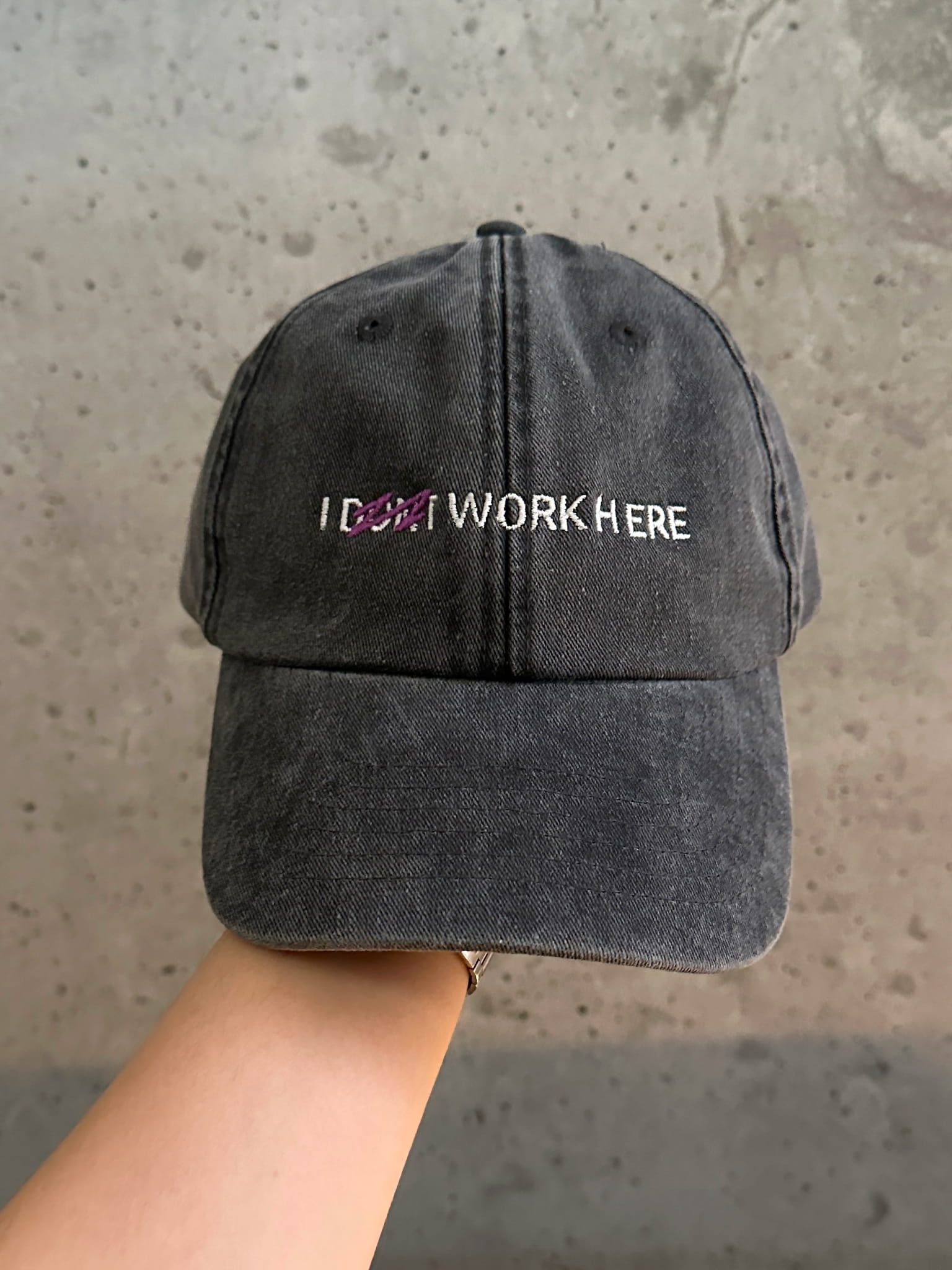 100% Brushed Washed Cotton Cap Black