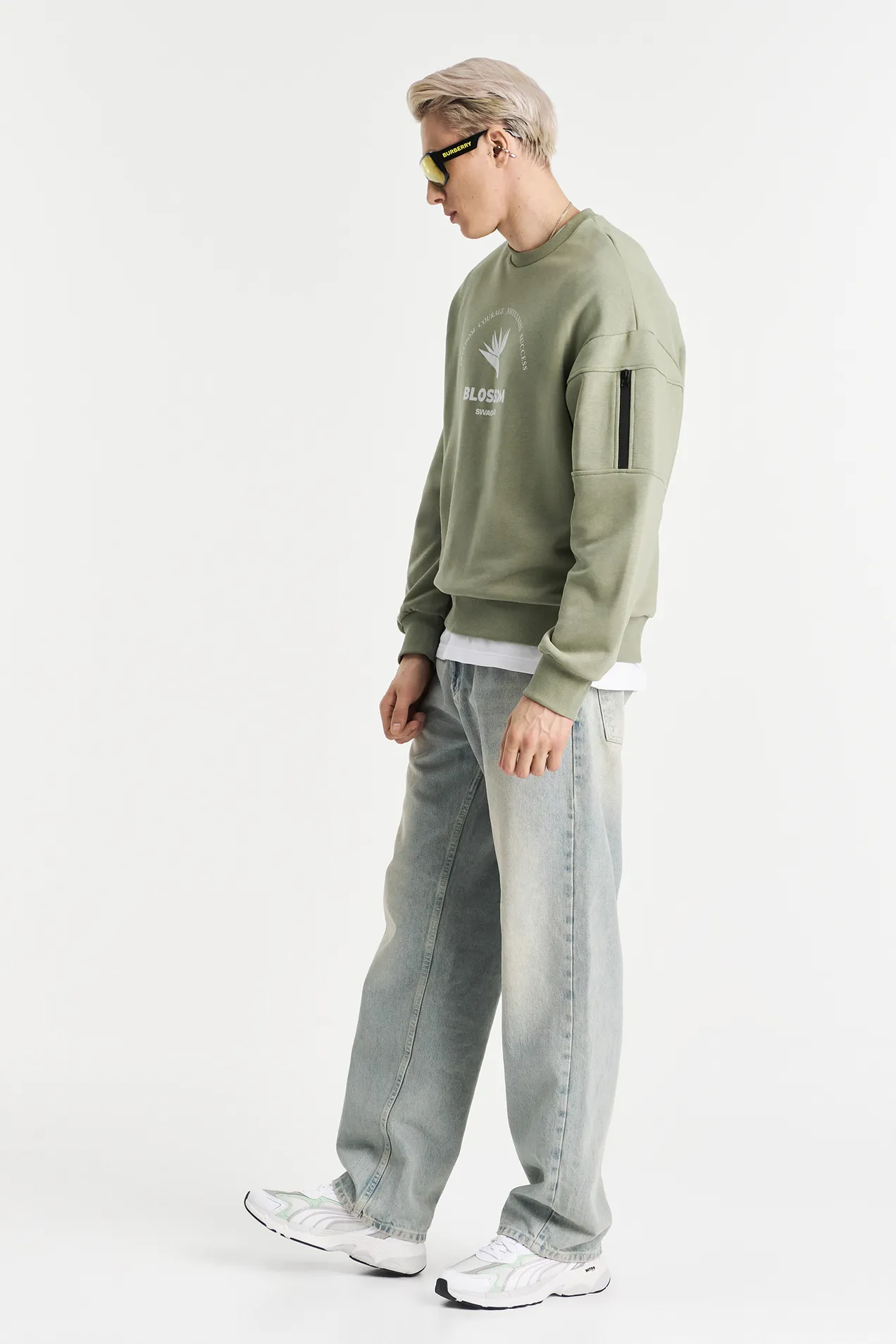 custom Medium fit sweatshirt with arm pocket with your logo