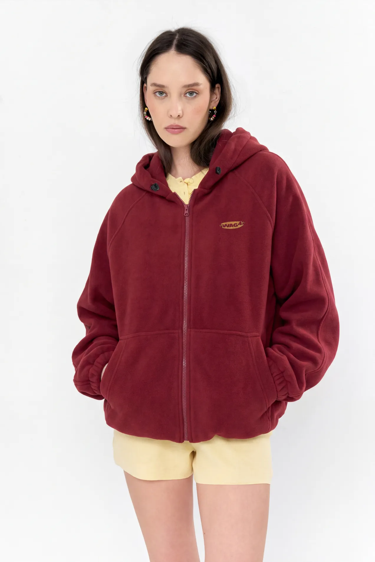 Oversized  Zip Fleece Hoodie position: 1