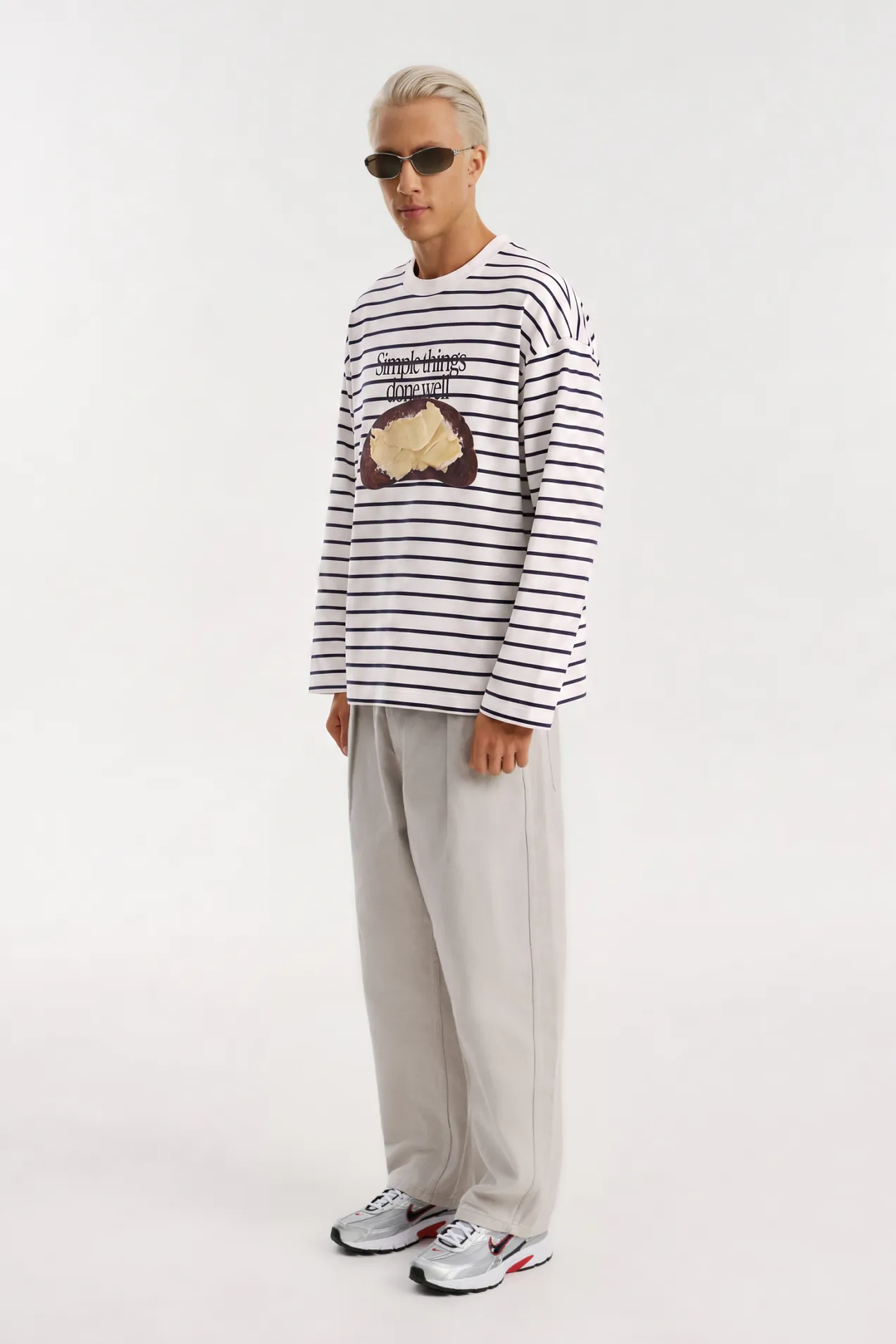 branded Long Sleeve Oversized Striped