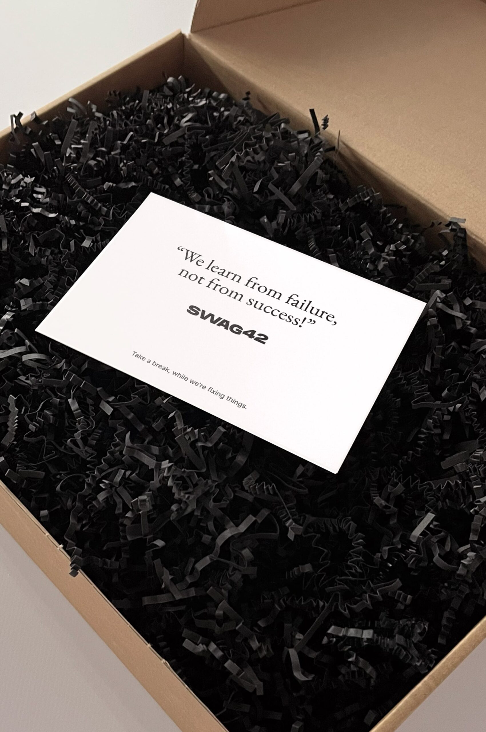 Custom corporate apology card