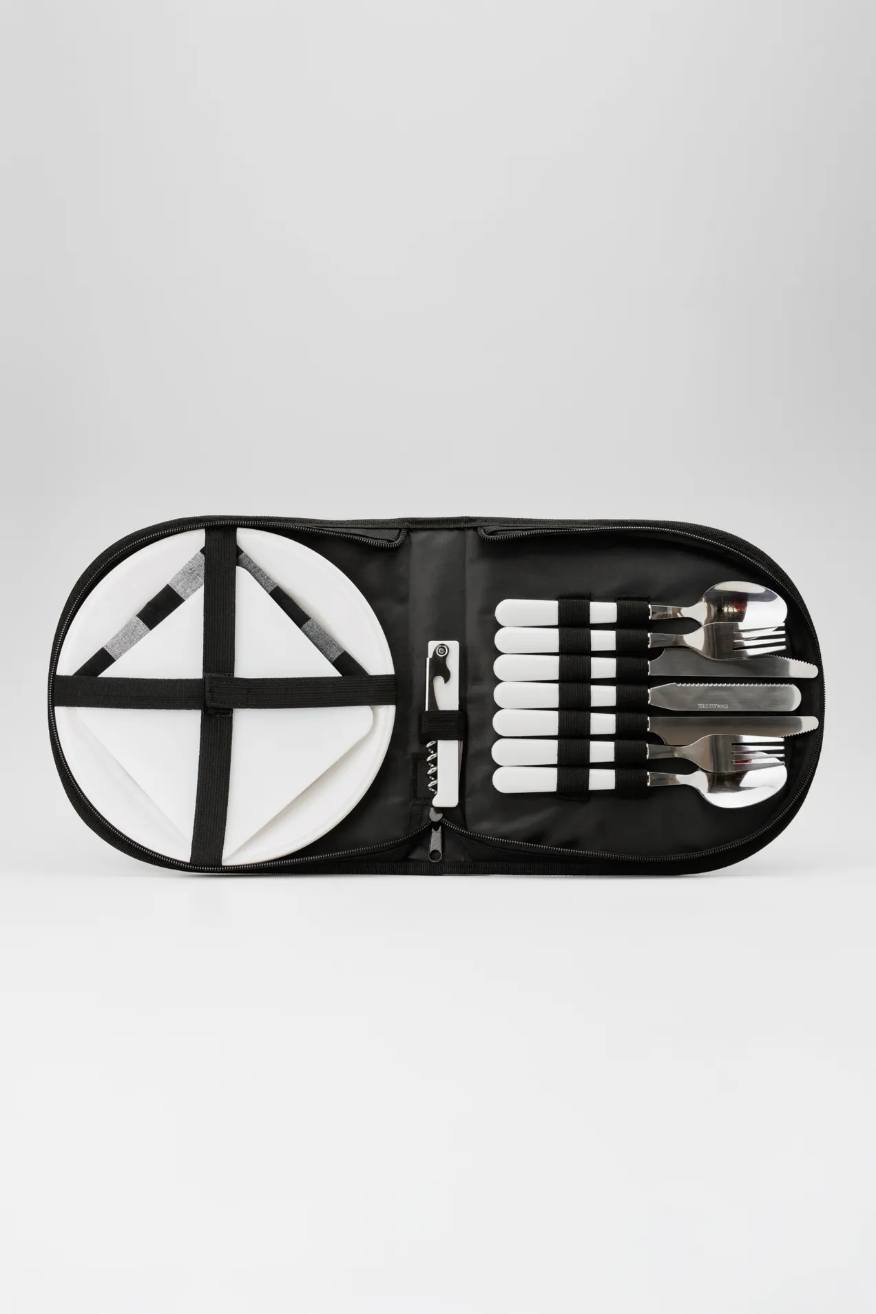 custom 2-Person Picnic Set in Zipped Canvas Case with your logo