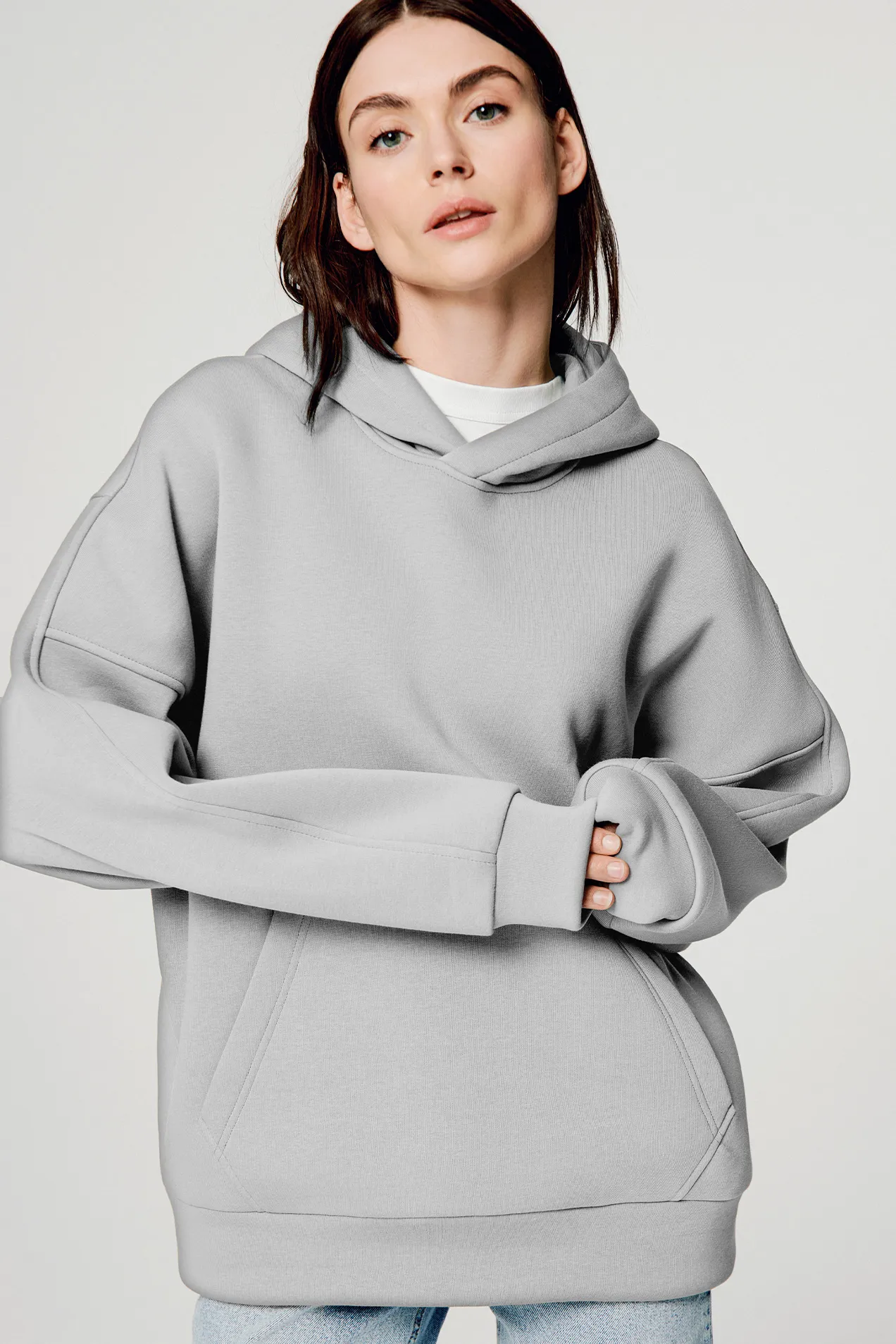 branded Hoodie Medium Light Grey