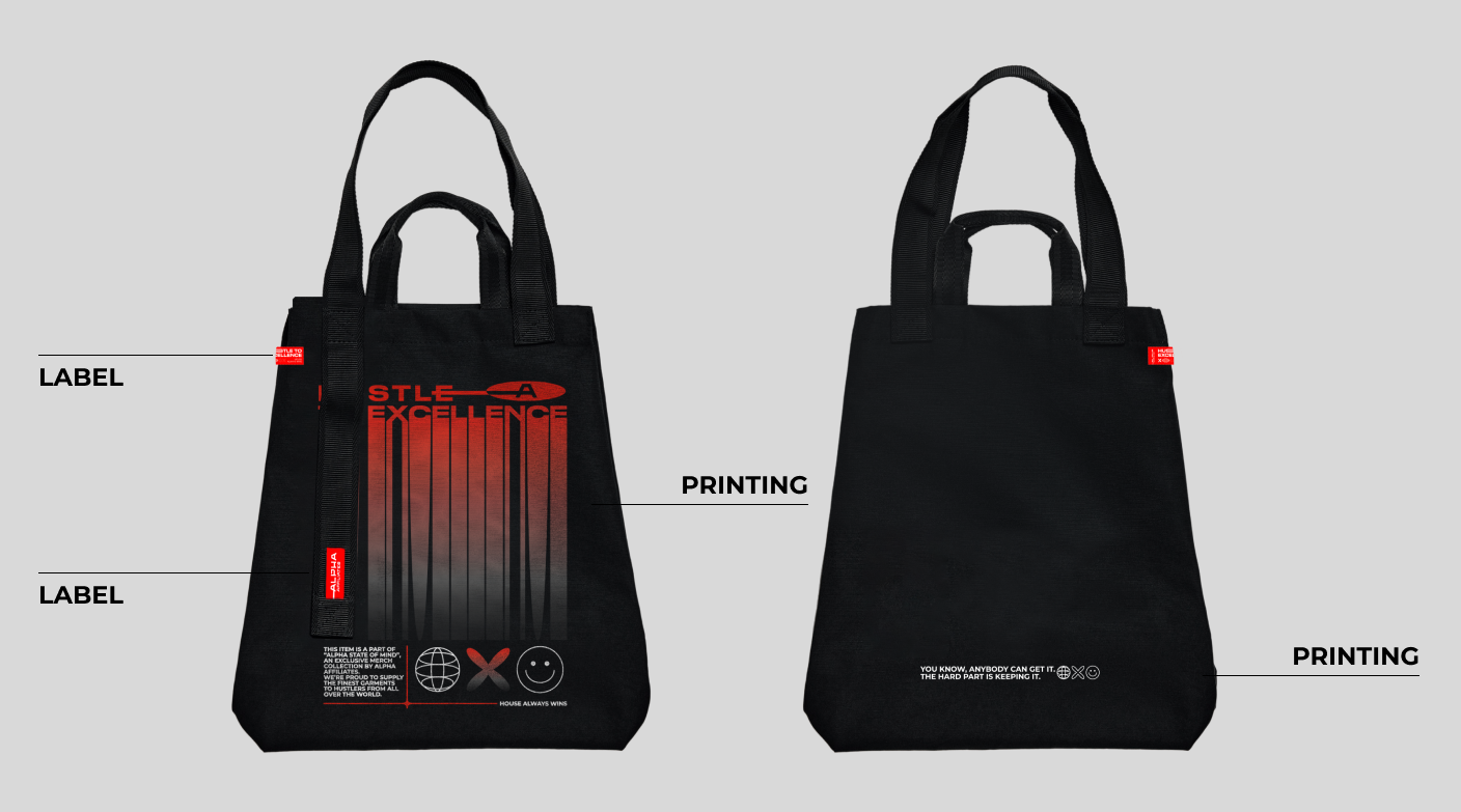 Customized shopper bag.