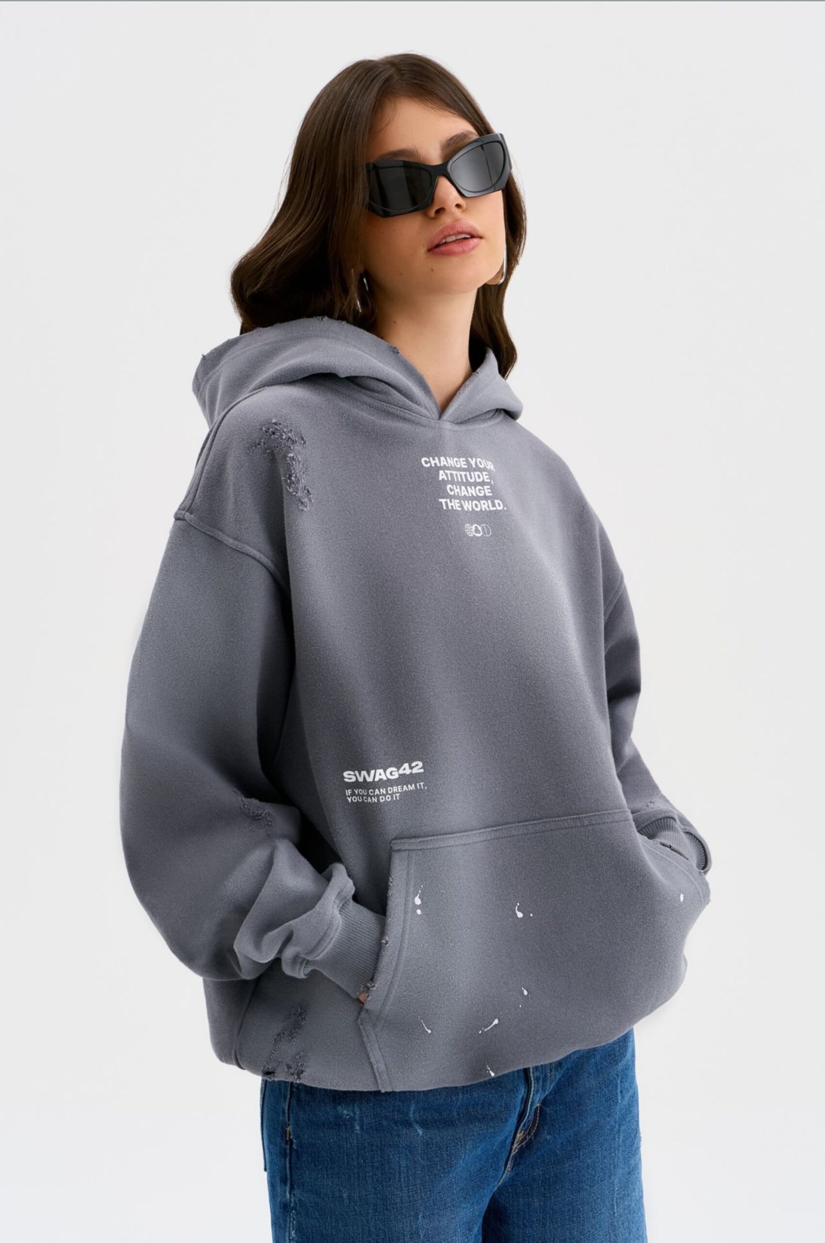 Organic cotton hoodie with custom branding for sustainavle merchandise