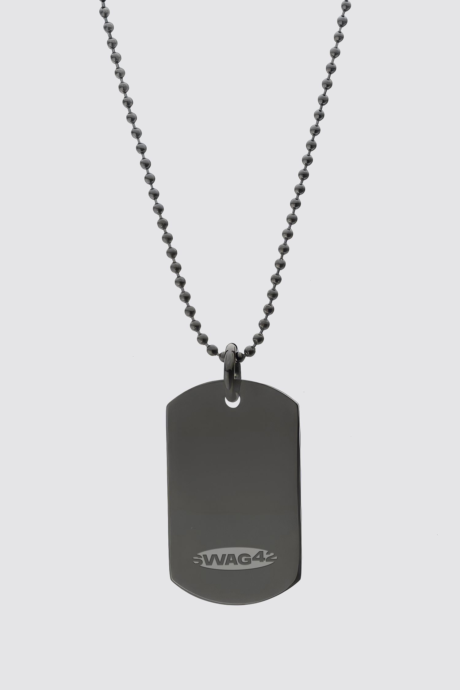 Black Stainless Steel Tag Necklace