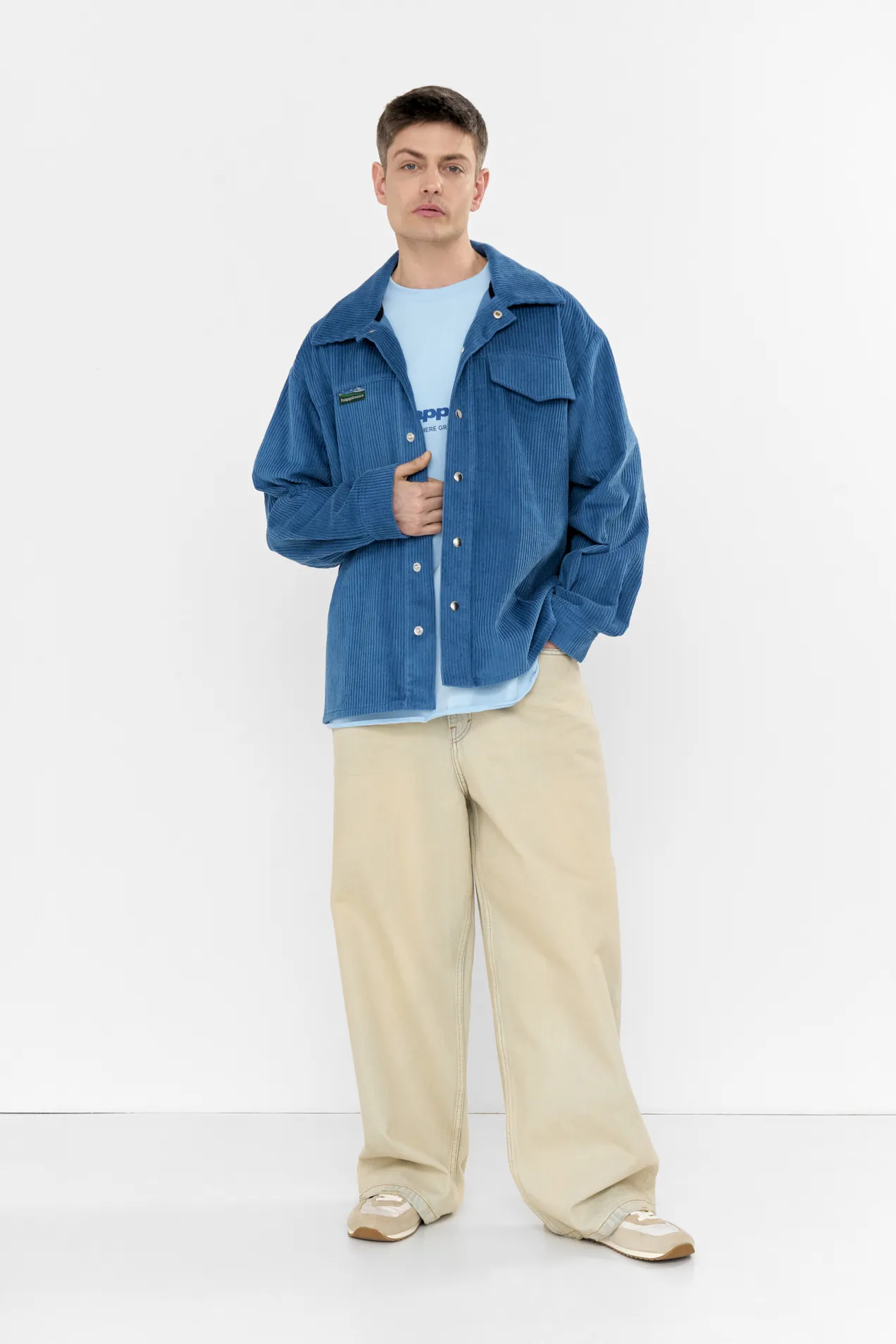 branded Unisex Corduroy Button Shirt