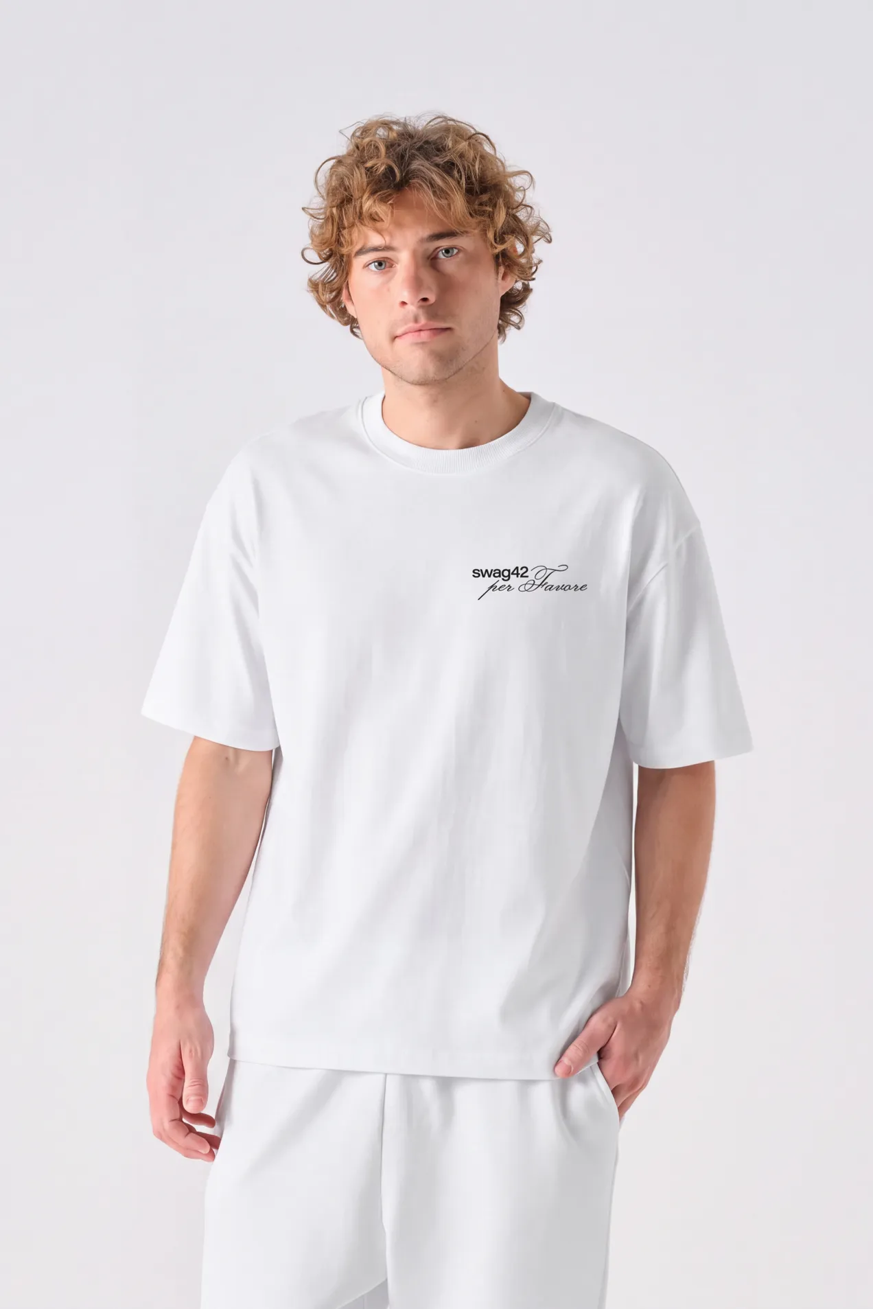 Oversized Organic Cotton T-Shirt Italian Jersey 280 GSM position: 1