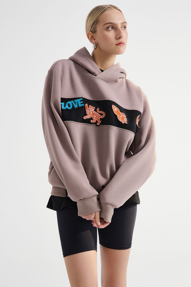 Custom hoodie with interchangeable patches