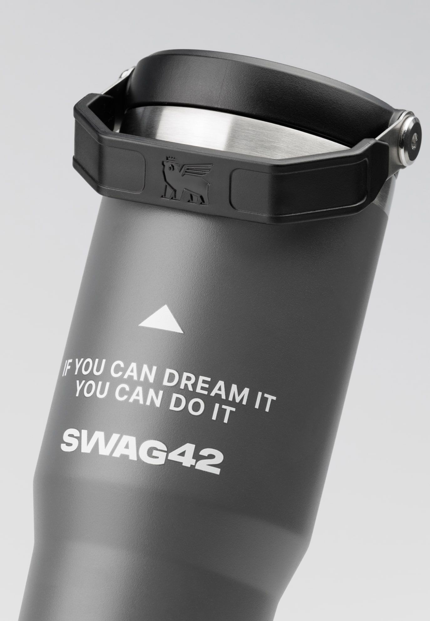 Branded corporate swag: Stanley tumbler