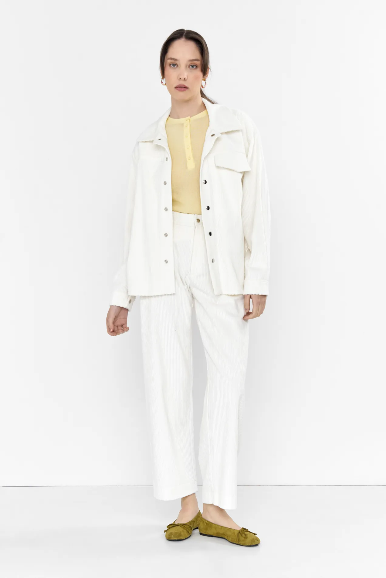 Unisex Corduroy Button Shirt position: 7