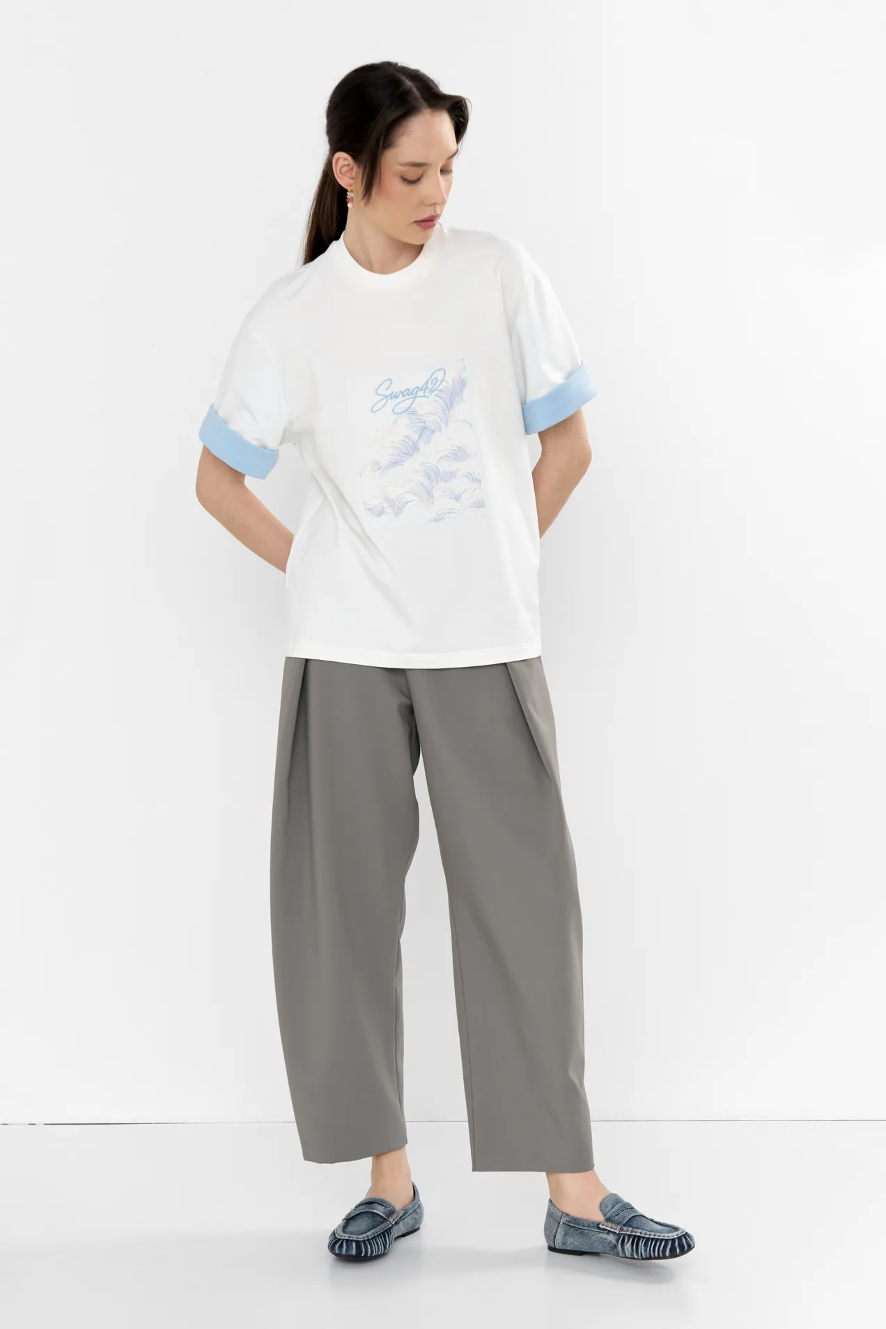 branded Rolled sleeve T-shirt
