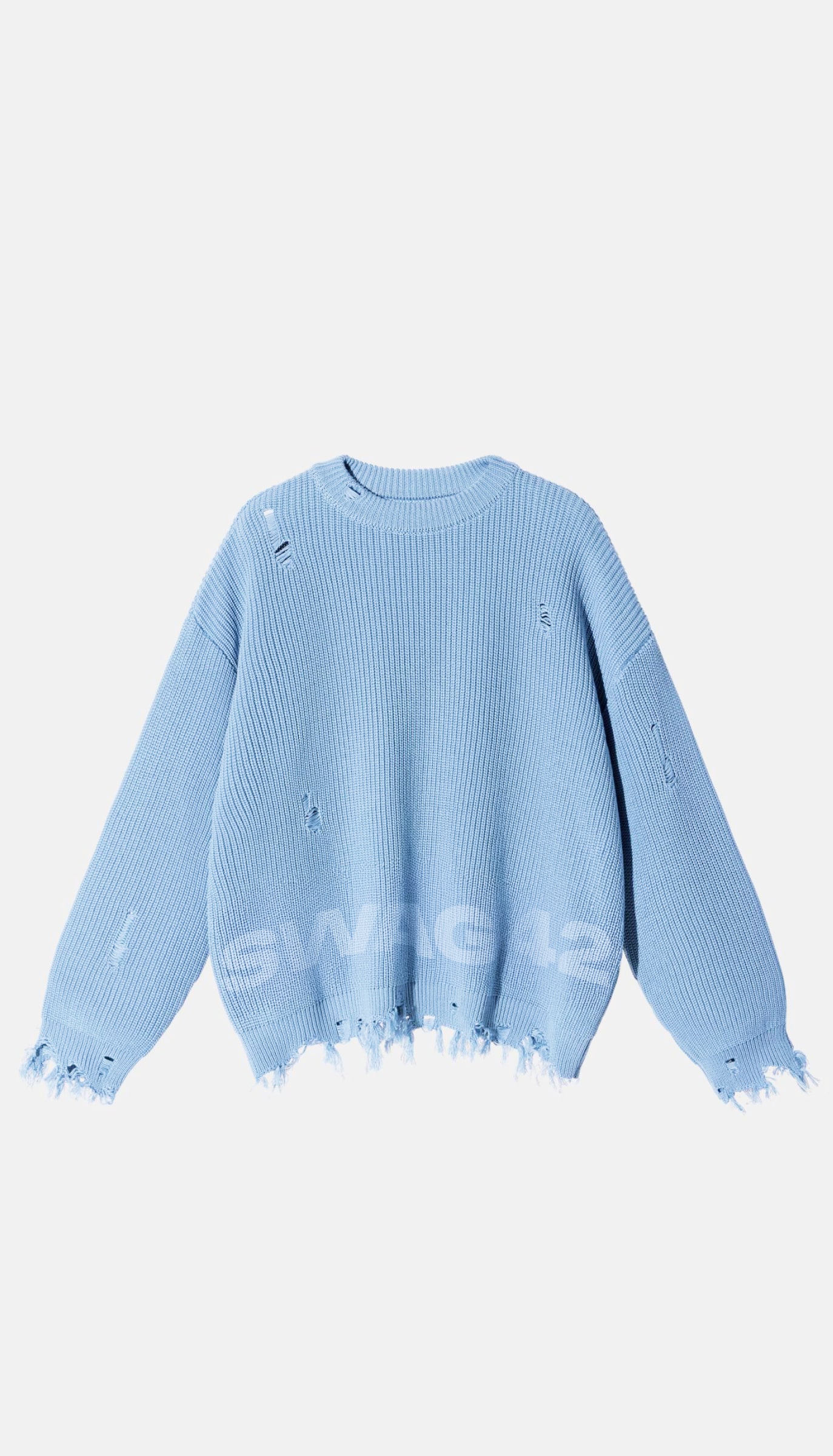 Blue oversize branded sweatshirt with a logo