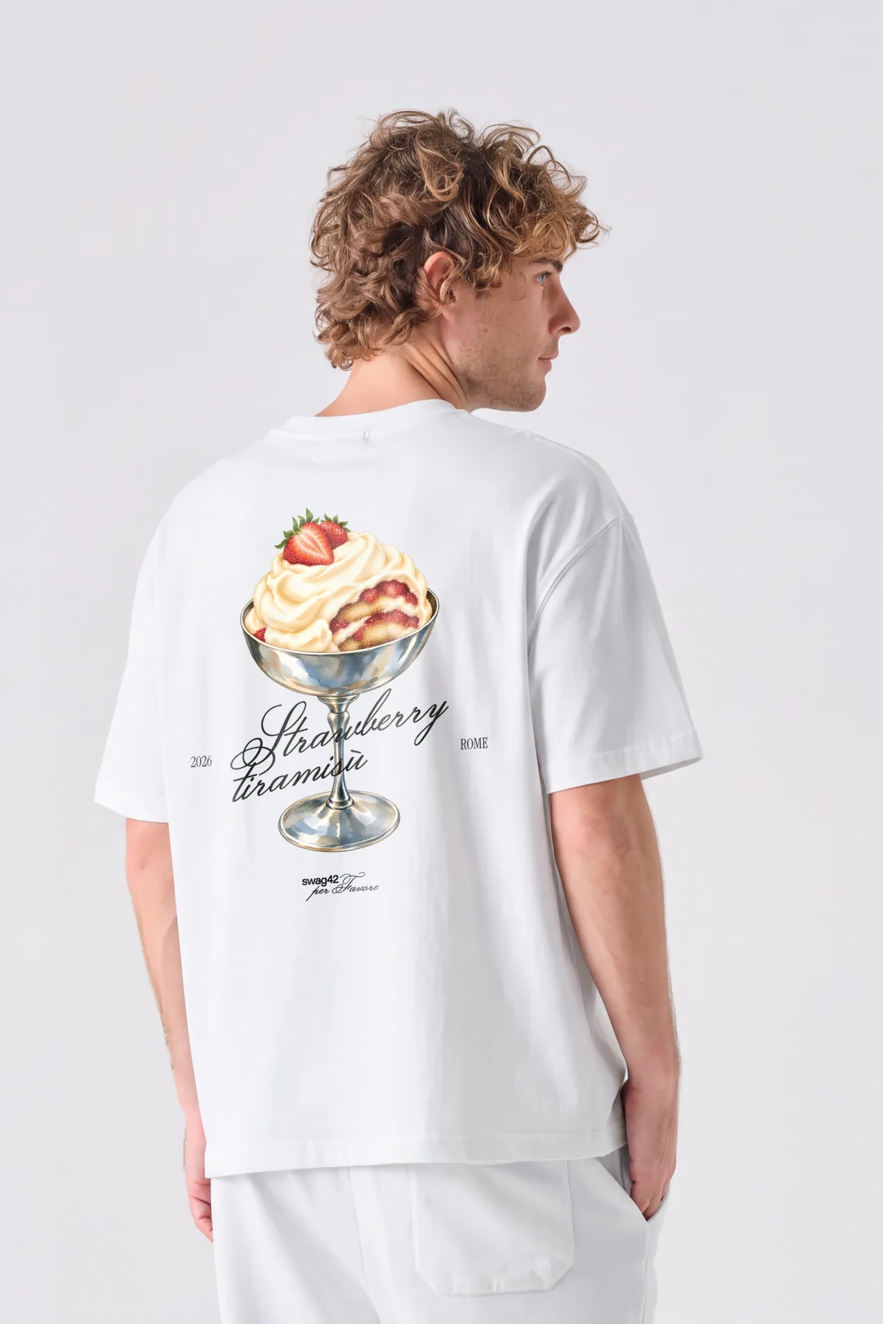 branded Oversized Organic Cotton T-Shirt Italian Jersey 280 GSM