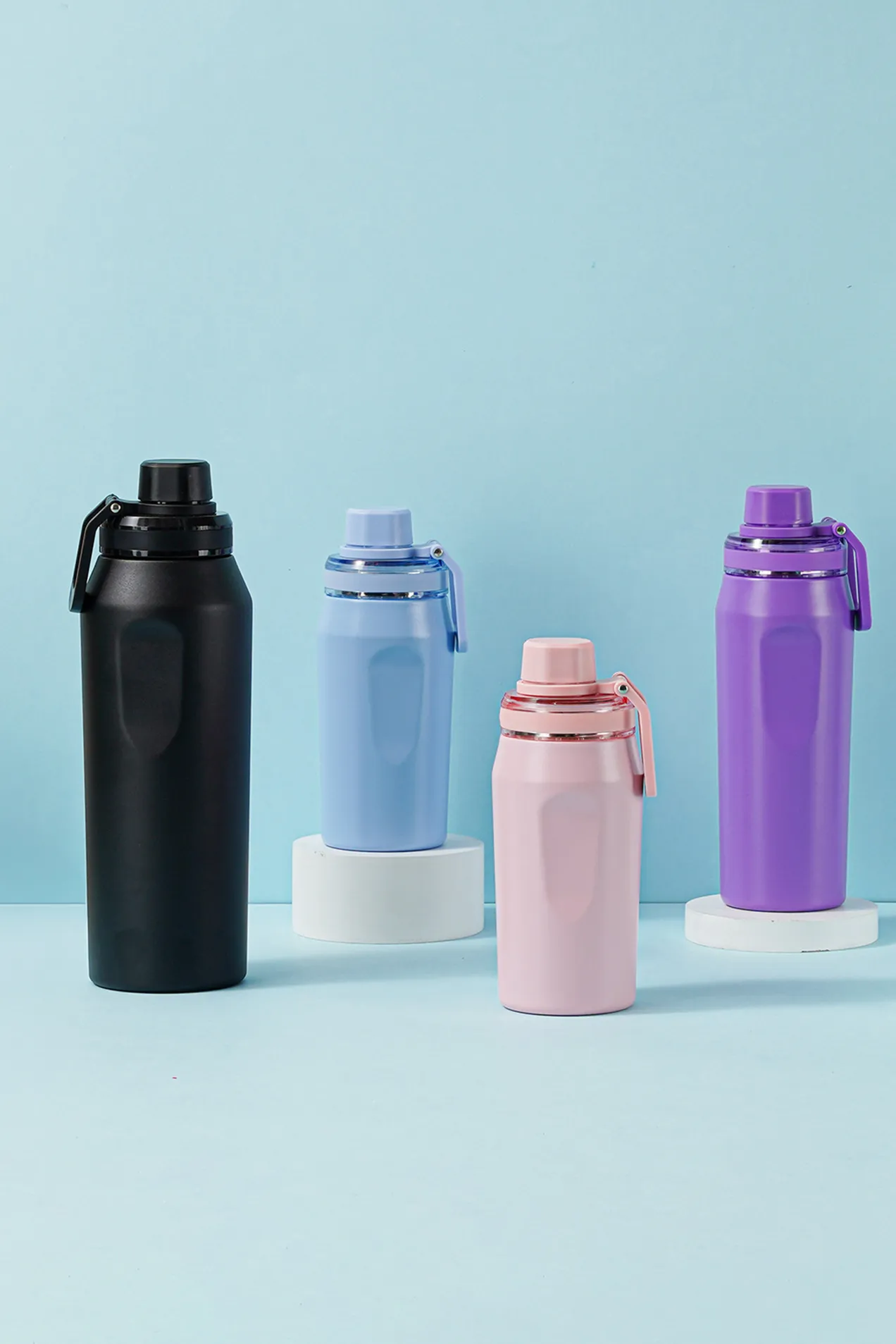 custom Vacuum-Insulated Sports Bottle with Carry Handle 750 ml with your logo