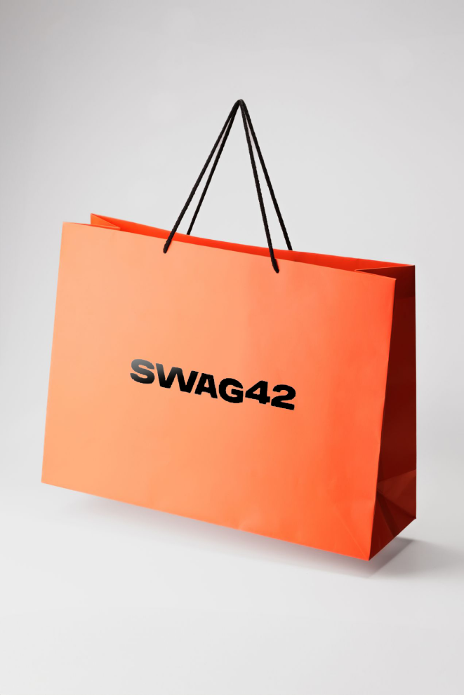 Cardboard paper bag with foil printing