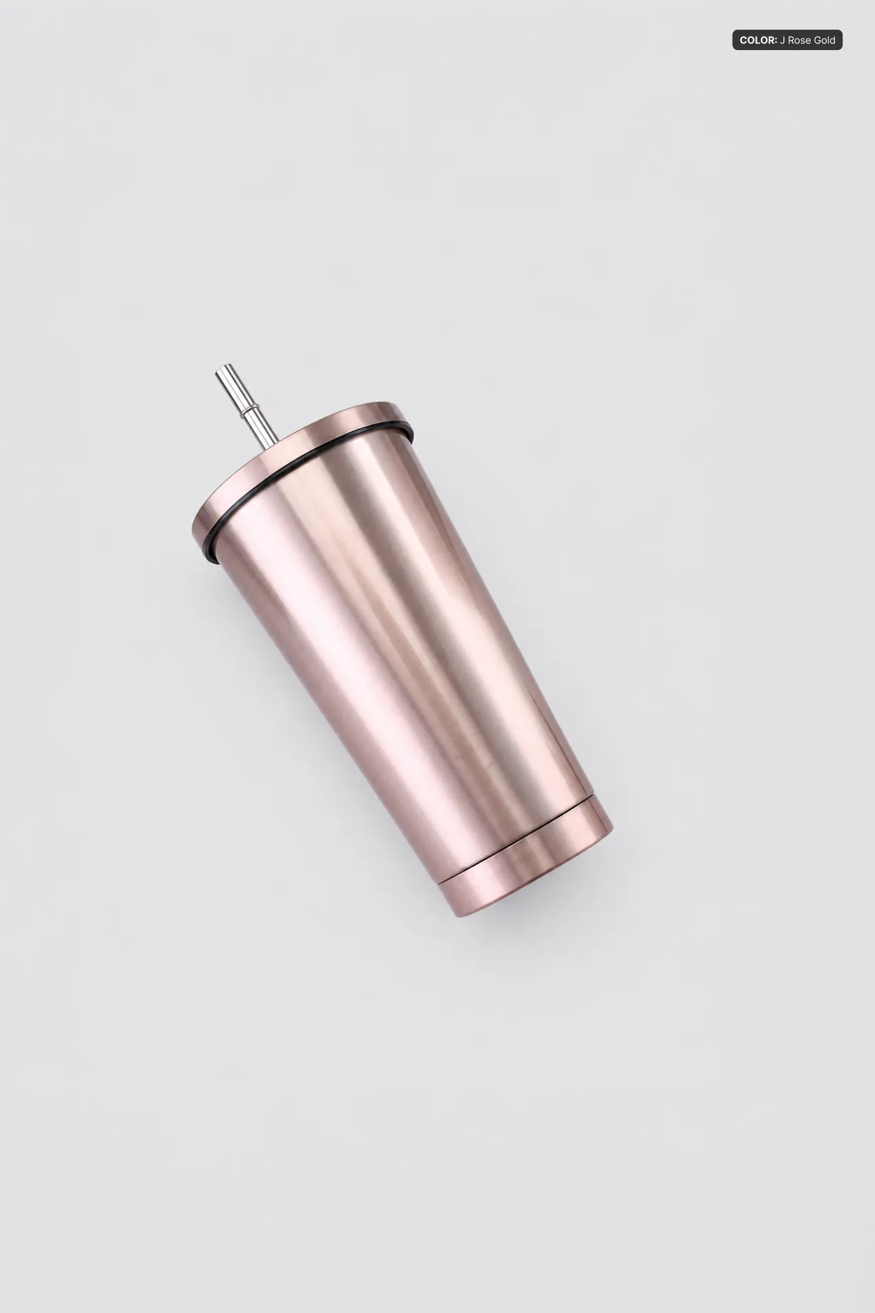 branded Double-Wall Stainless Steel Tumbler with Straw 500 ml