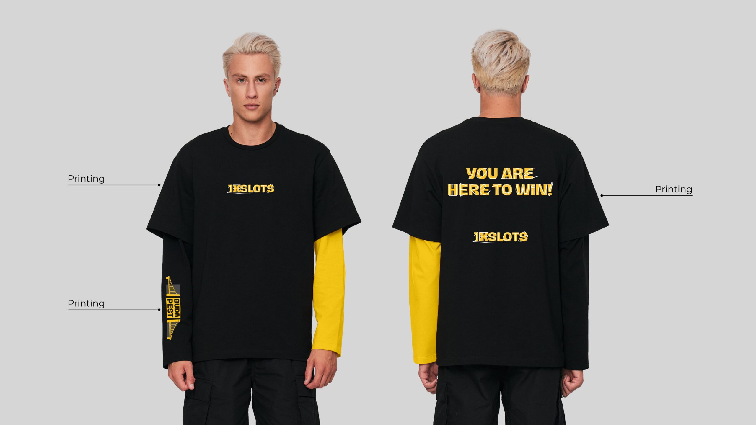 Customized longsleeves with print and sontrast sleeves by Swag42 for event giveaways