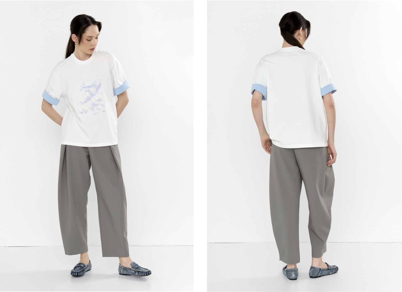 Rolled sleeve T-shirt
