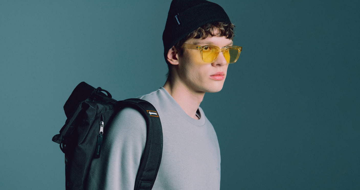 The beanie hats are branded with a jacquard tag.