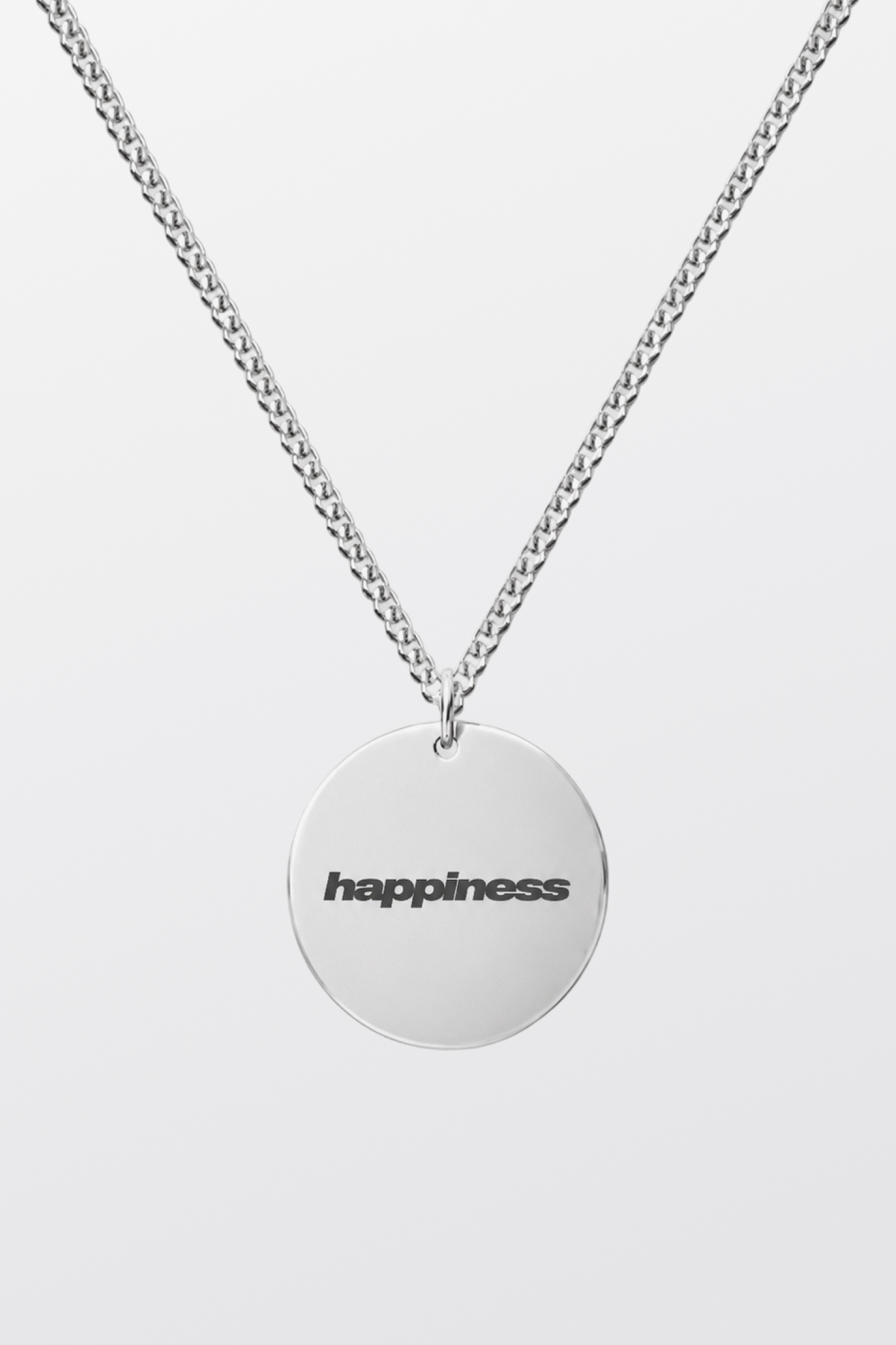 Round Stainless Steel Pendant Necklace