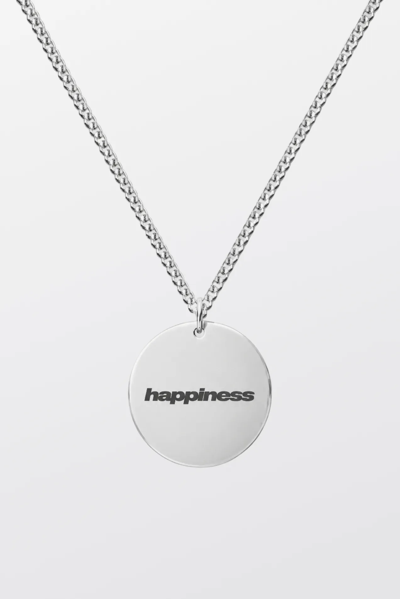 Round Stainless Steel Pendant Necklace position: 1